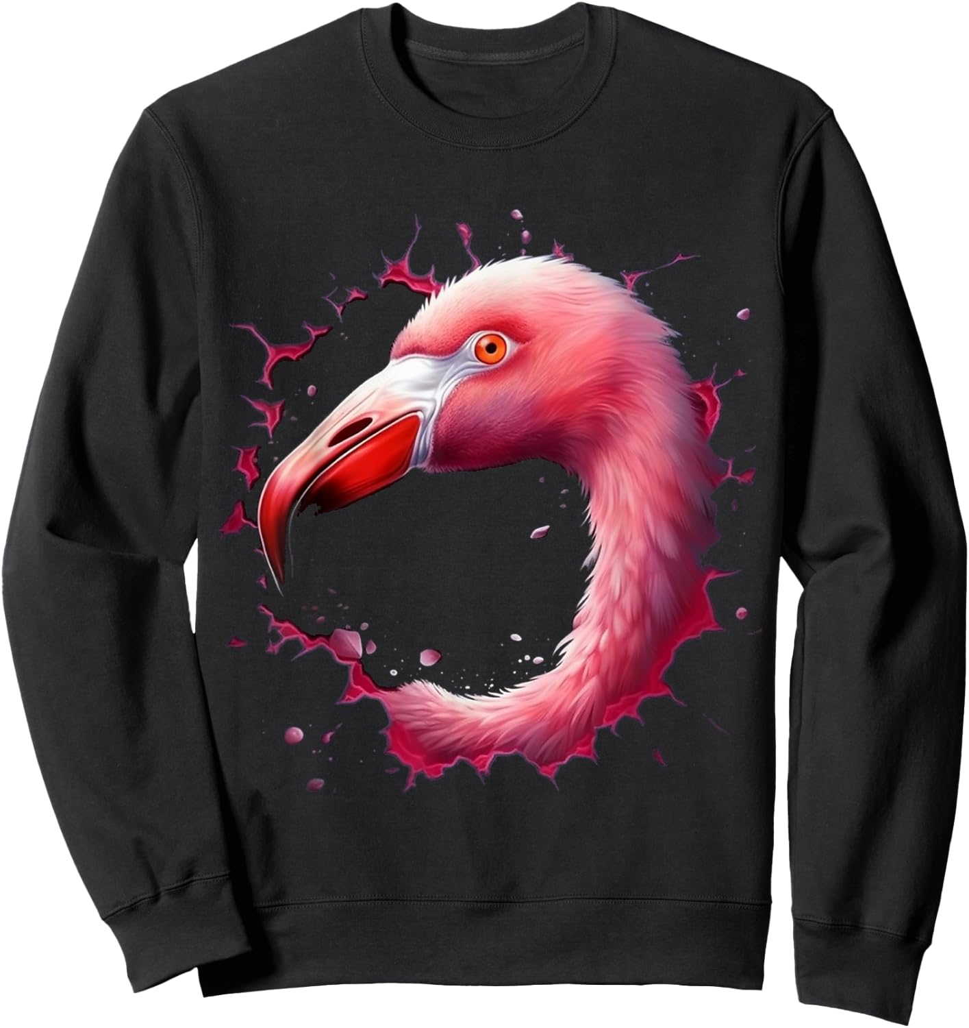 Flamingo Art - Bird Animal Artwork Flamingo Sweatshirt - Sweatshirt | Black