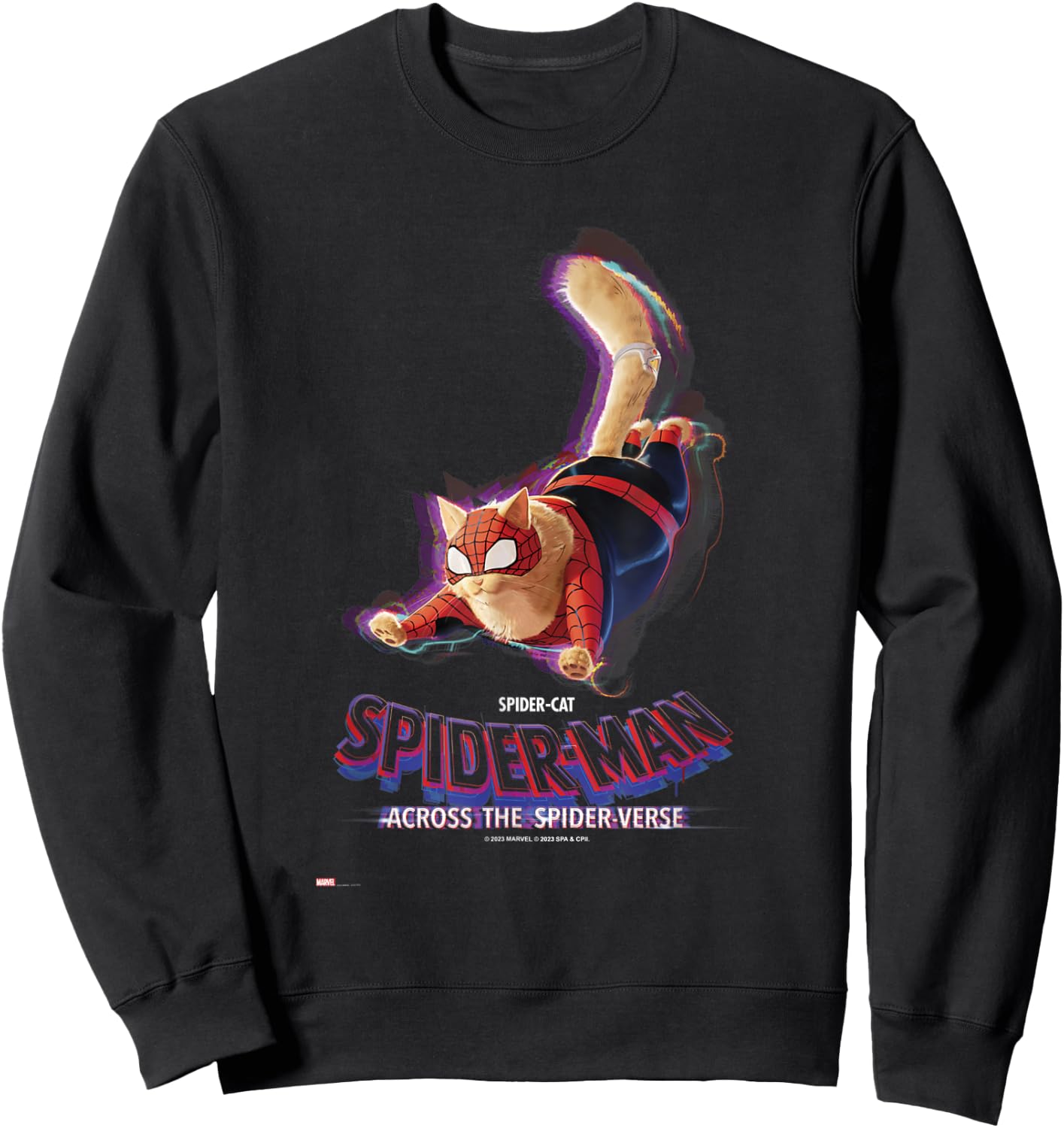 Marvel Spider-Man Across The Spider-Verse Part 1 Spider-Cat Sweatshirt - Sweatshirt | Black