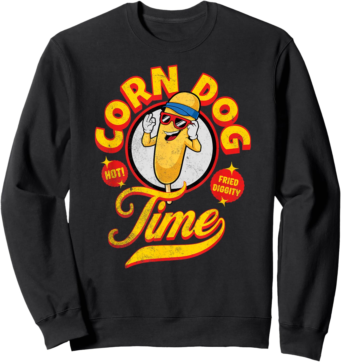 Corn Dog Carnival Food Fried Corndog Lover Men Women Girls Kids Sweatshirt - Sweatshirt | Black