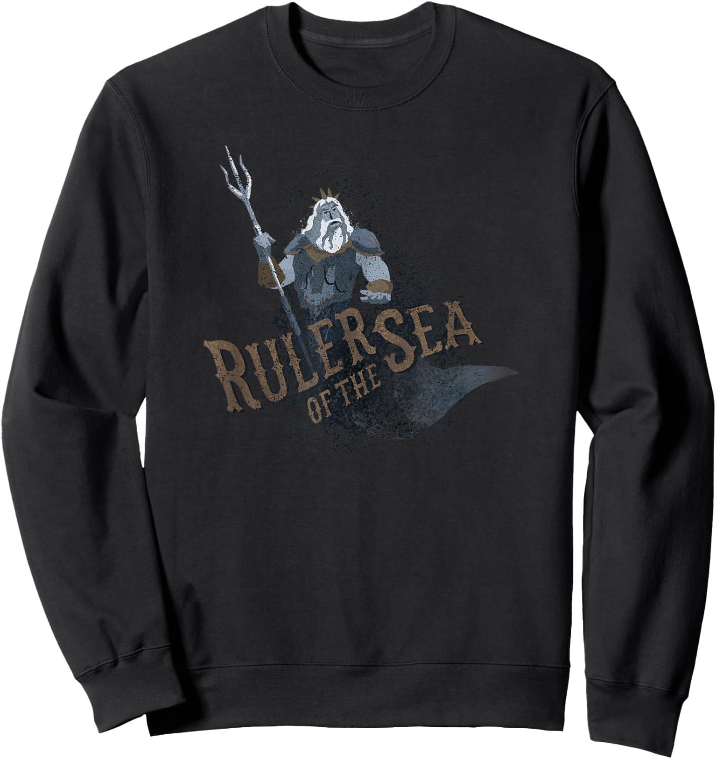Disney The Little Mermaid King Triton Ruler of The Sea Retro Sweatshirt - Sweatshirt | Black