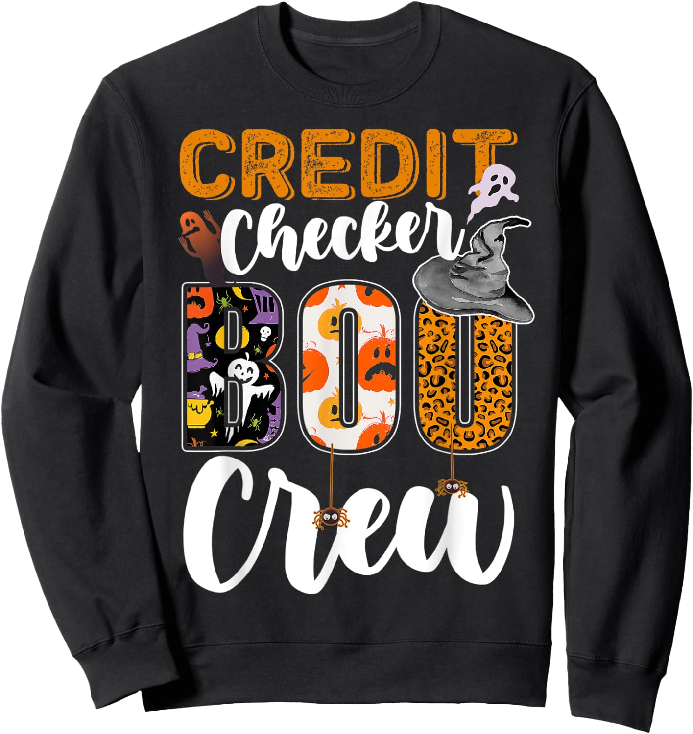 Credit Checker Boo Crew Halloween Matching Banker Sweatshirt - Sweatshirt | Black