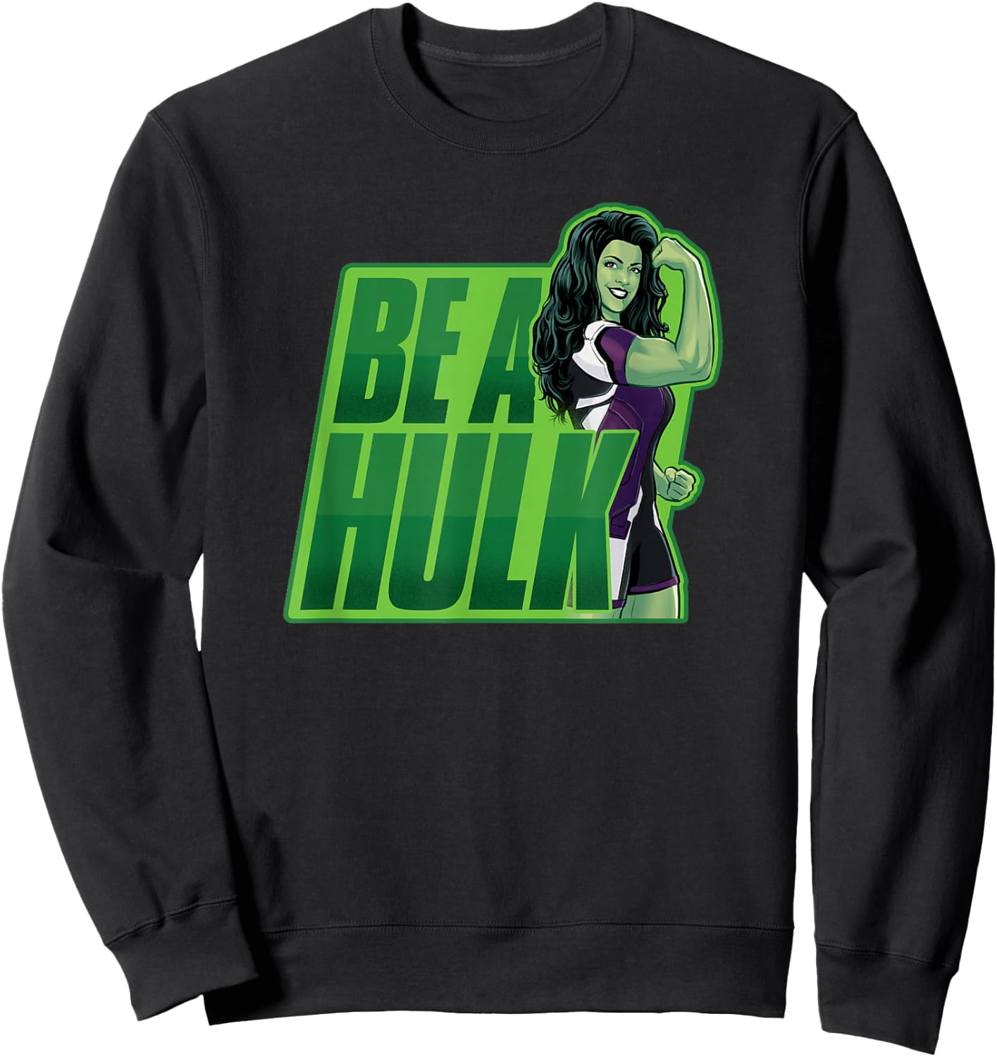 Marvel She-Hulk Be A Hulk Jennifer Walters Power Pose Sweatshirt - Sweatshirt | Black