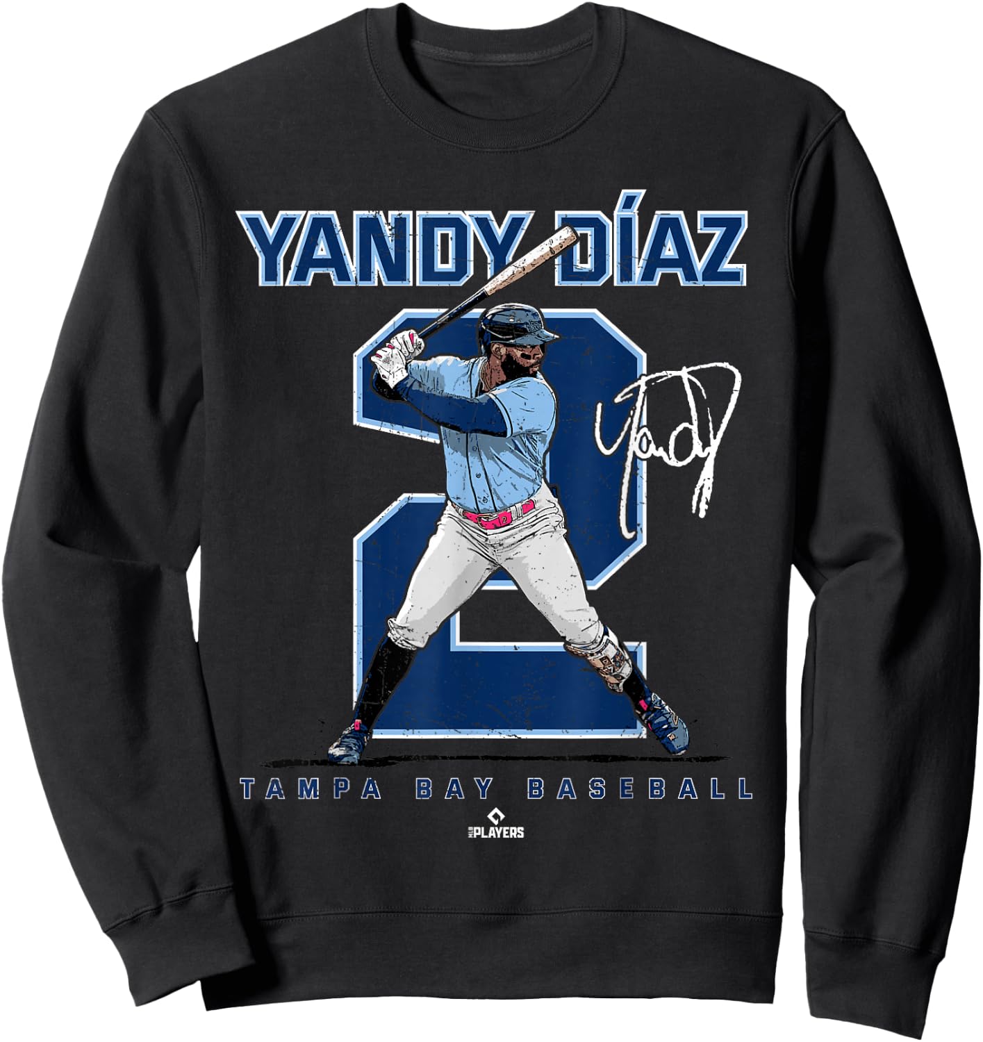 Number and Portrait Yandy Diaz Tampa Bay MLBPA Sweatshirt - Sweatshirt | Black