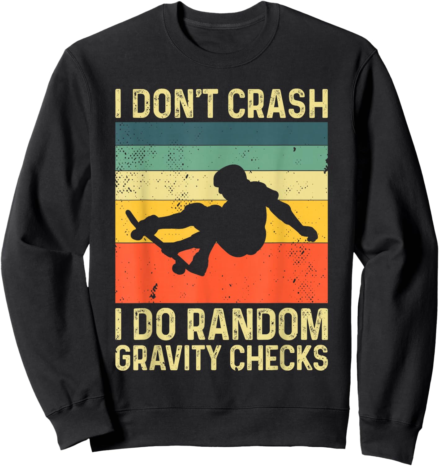 Cool Skateboard Art Women Skateboarding Skate Board Sweatshirt - Sweatshirt | Black