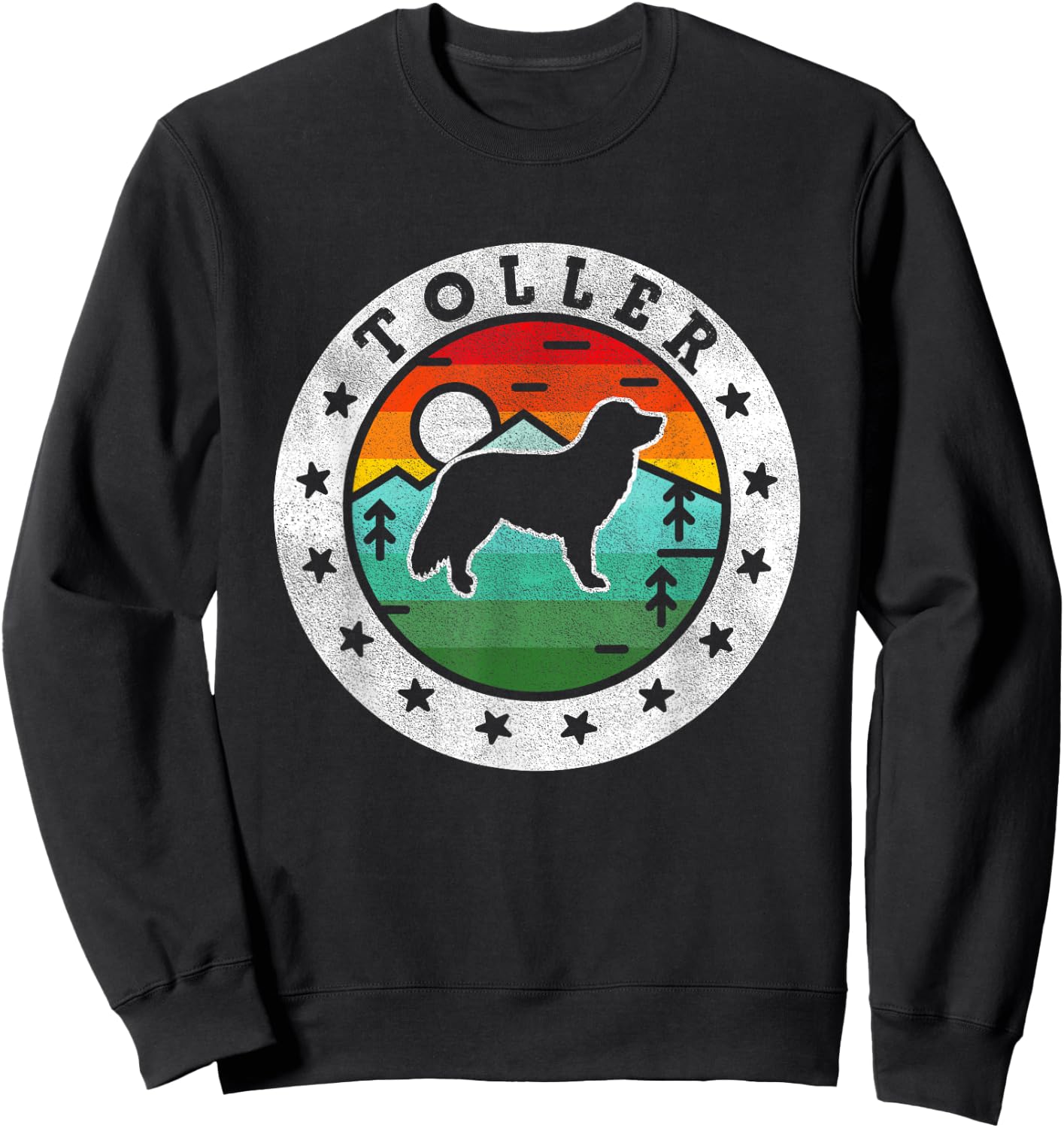 Vintage Nova Scotia Duck Tolling Retriever Toller Retro Dog Sweatshirt - Sweatshirt | Black