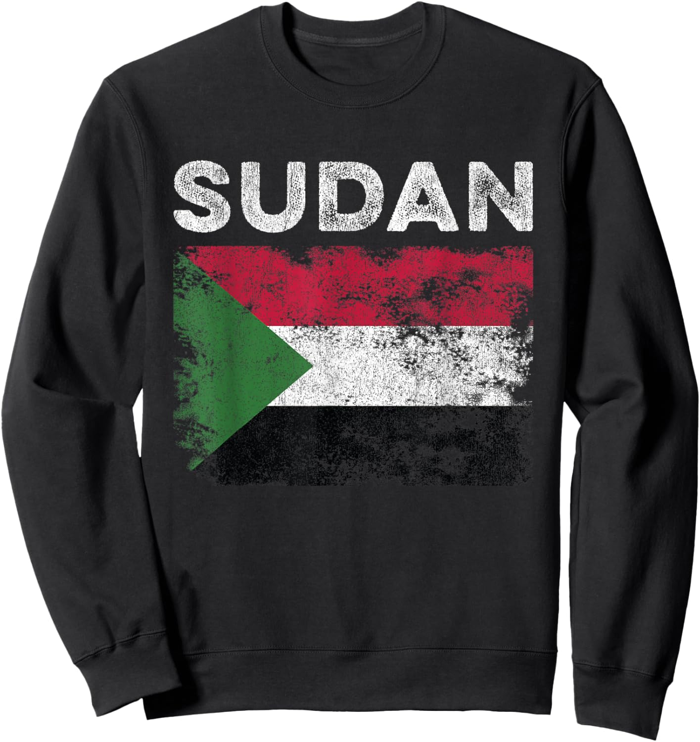 Sudan Flag Distressed - Men Women Kids - Sudanese Flag Sweatshirt - Sweatshirt | Black