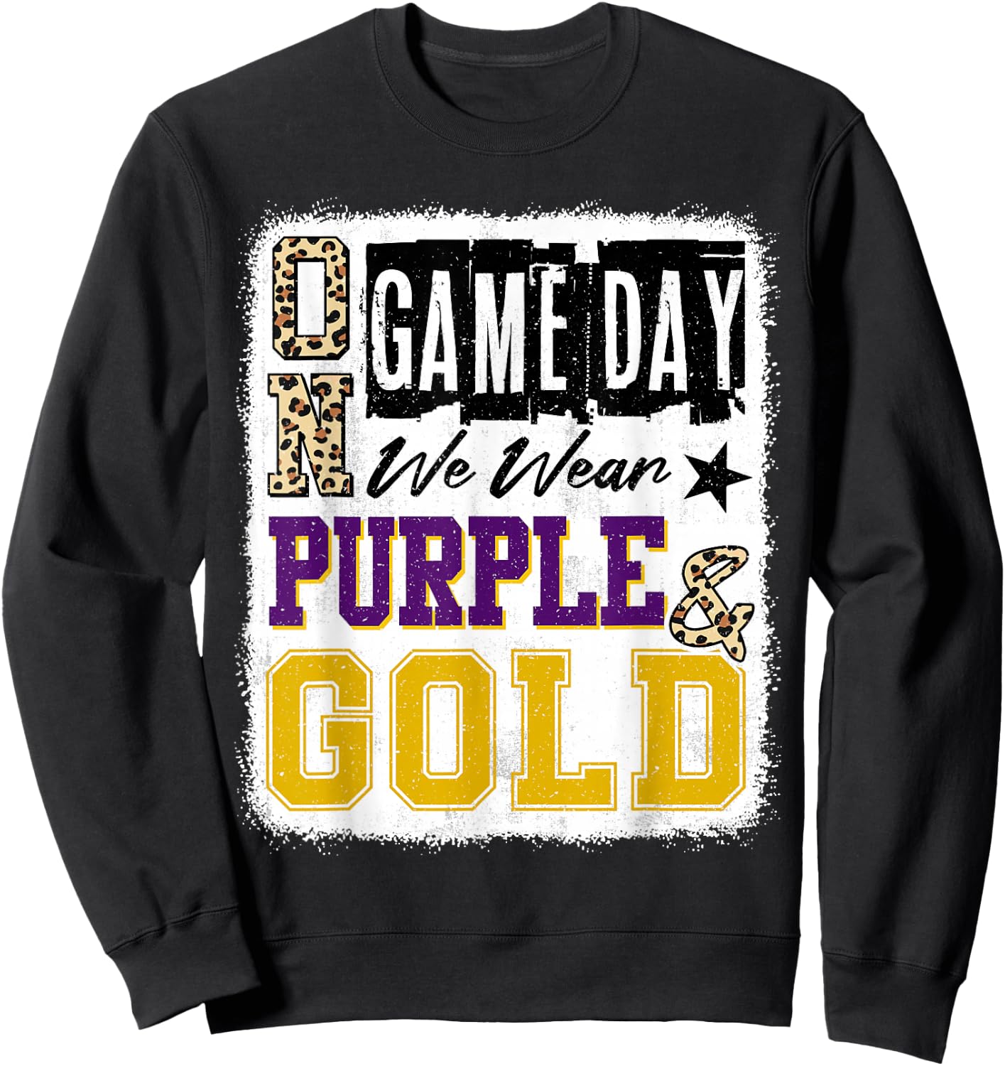 On Gameday Football We Wear Purple And Gold School Spirit Sweatshirt - Sweatshirt | Black