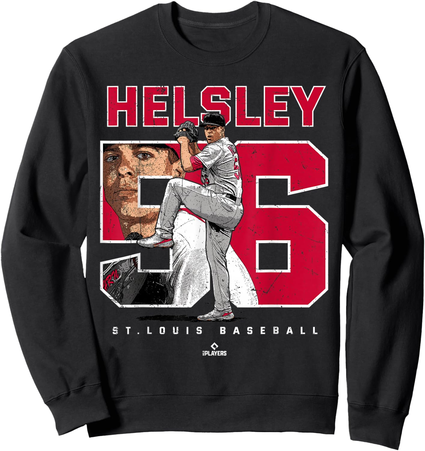 Number and Portrait Ryan Helsley St Louis MLBPA Sweatshirt - Sweatshirt | Black