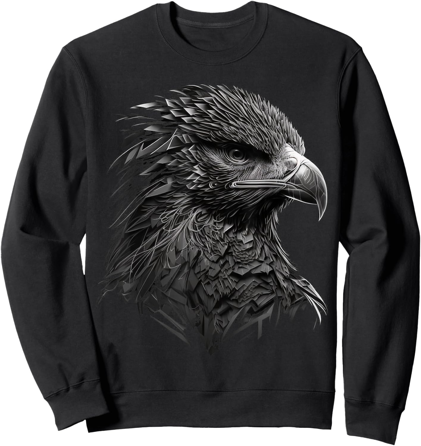Eagle Bird Falcon Bird Motif Animal Sweatshirt - Sweatshirt | Black
