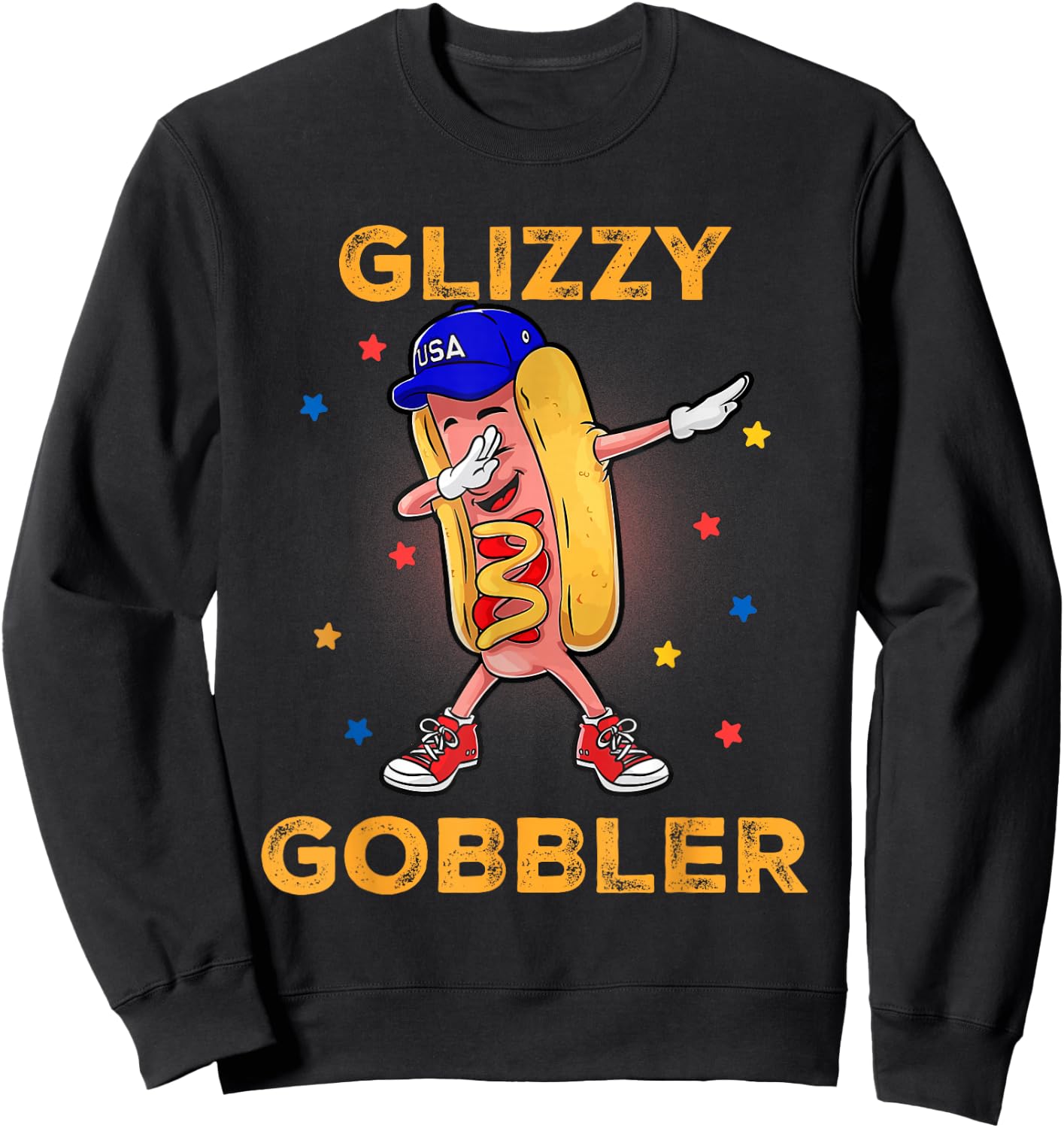 Funny Glizzy Gobbler Hotdog Men Women Sweatshirt - Sweatshirt | Black