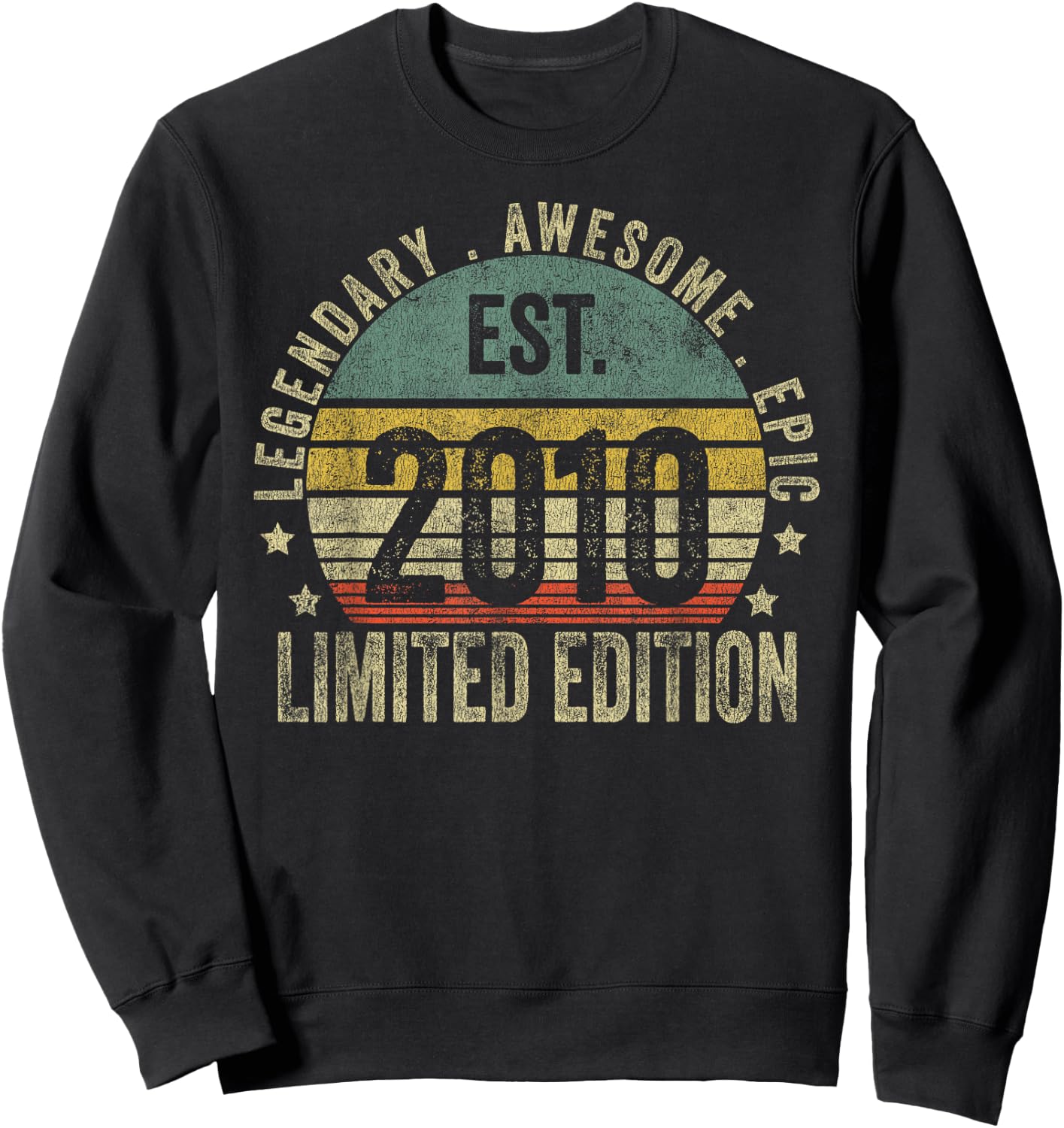 16th Birthday Vintage 16 Year Old Est 2010 Limited Edition Sweatshirt - Sweatshirt | Black