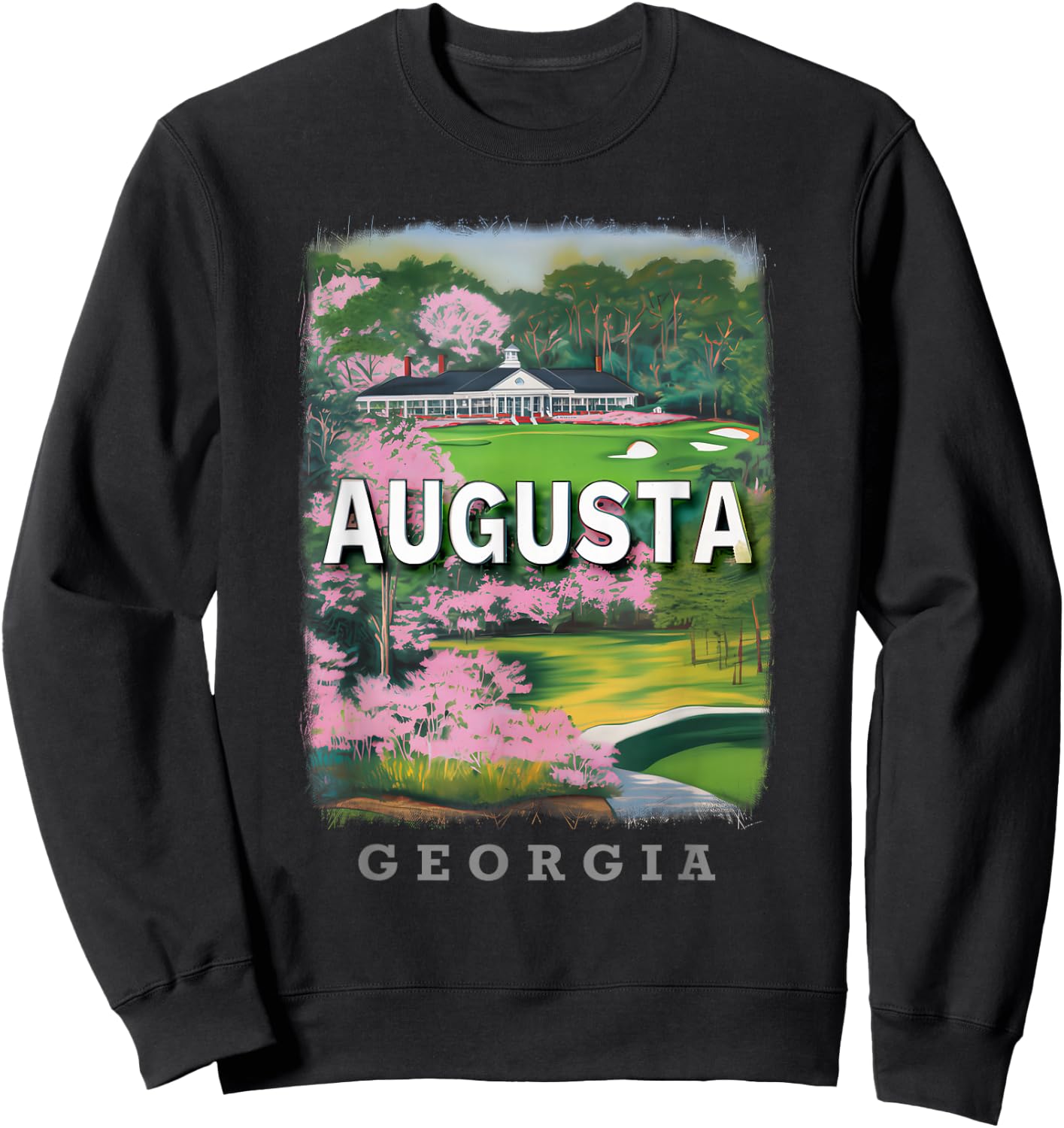 Augusta Georgia GA Golfing Paradise SD843 Sweatshirt - Sweatshirt | Black