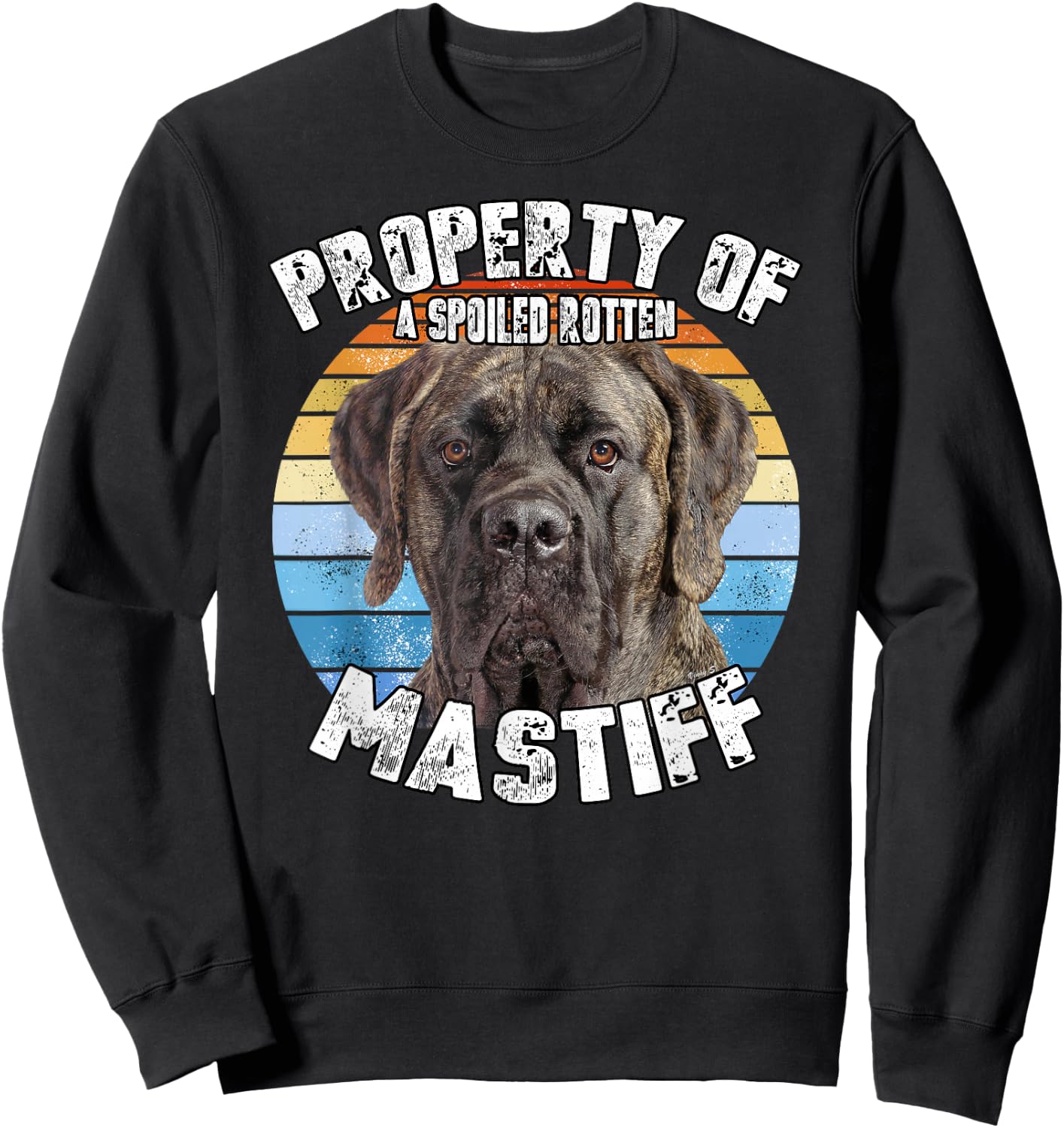 Kitana Mastiff Brindle Retro Property Of Sweatshirt - Sweatshirt | Black
