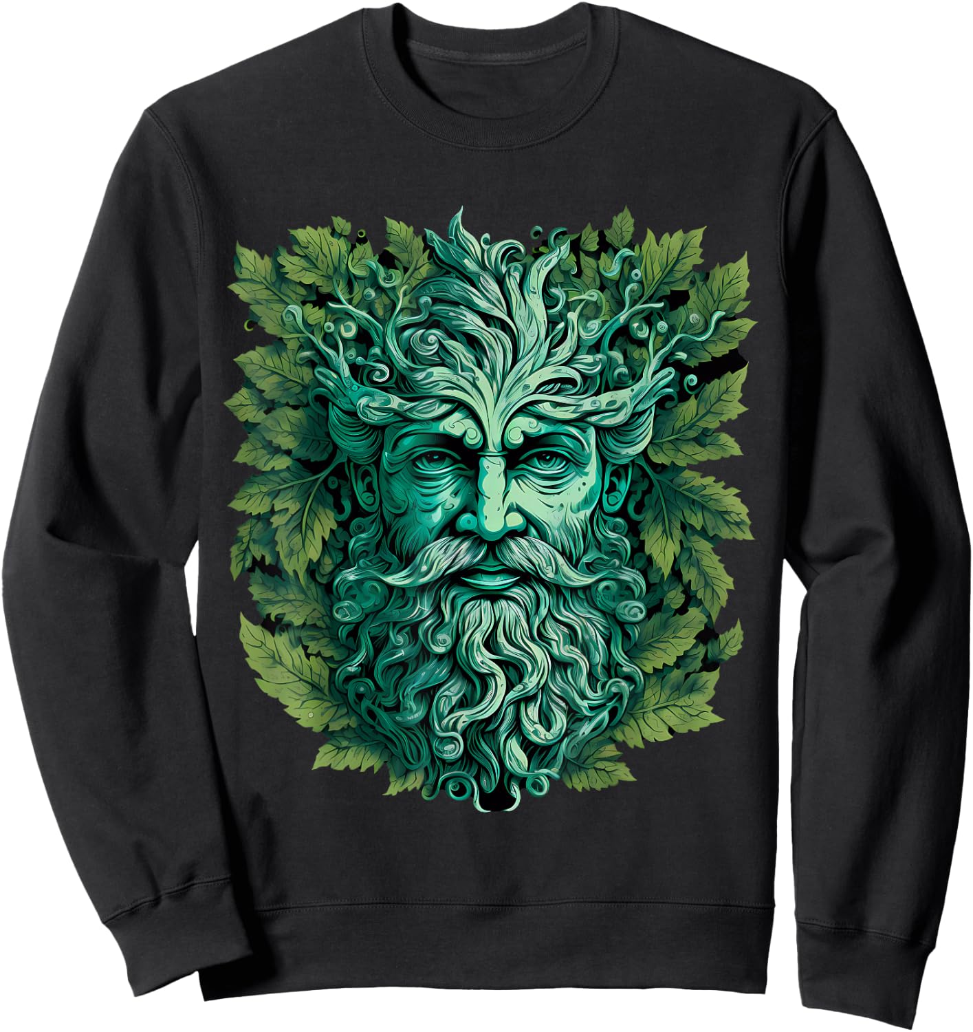 Traditional Pagan Celtic Greenman Sweatshirt - Sweatshirt | Black
