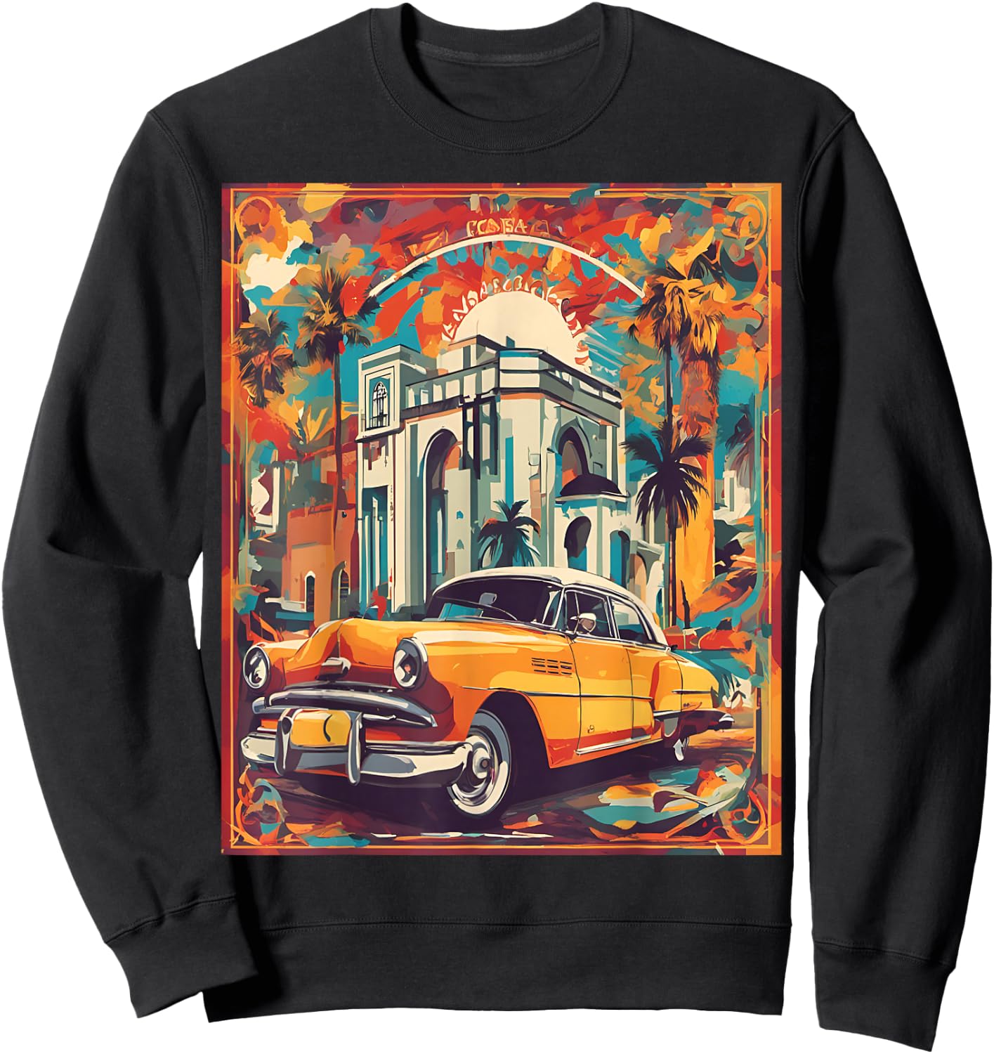 Classic Casablanca Romance Sticker Sweatshirt - Sweatshirt | Black