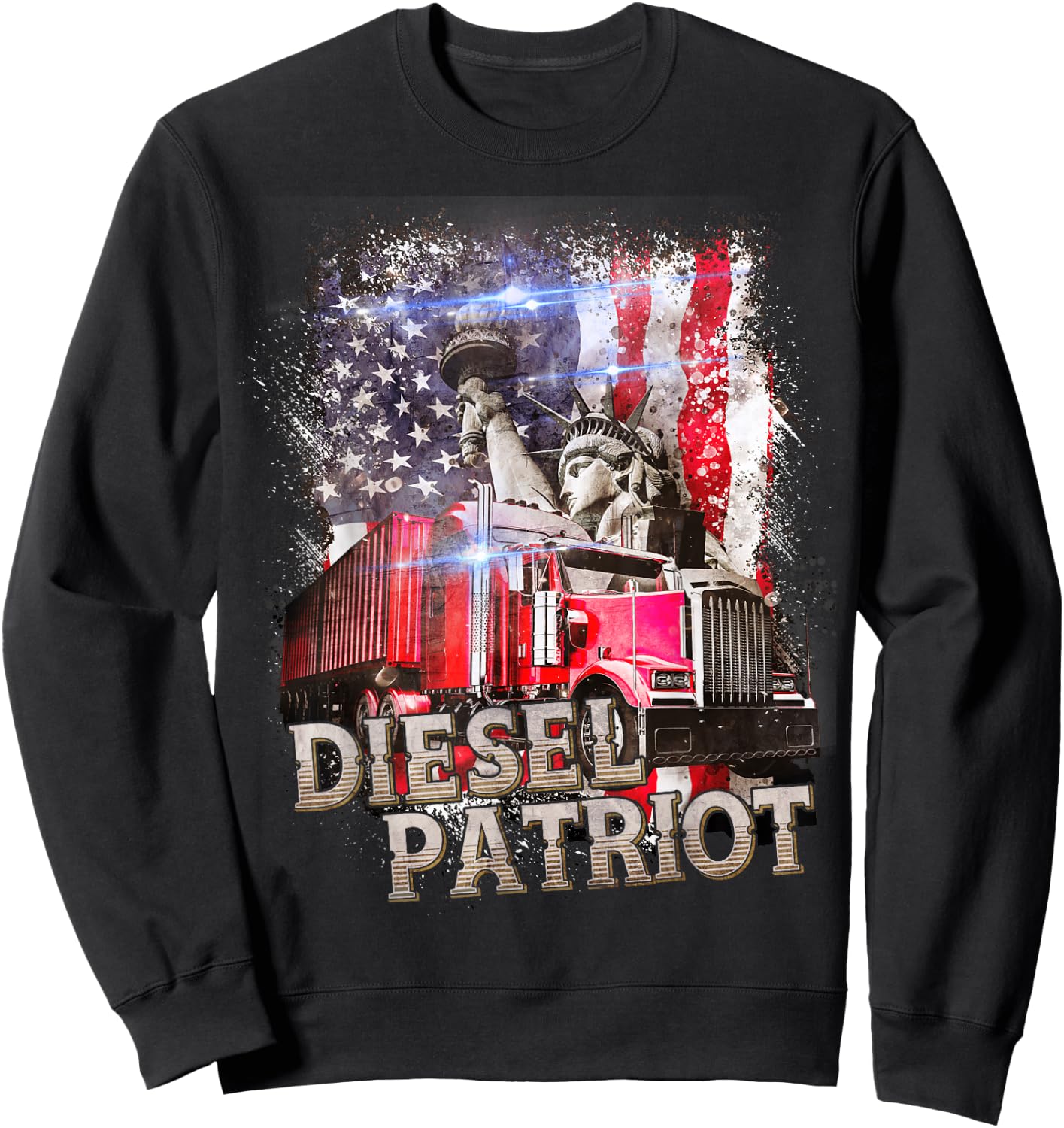 Trucker Men Women Road Lorry Big Rig Trucking Truckin' Sweatshirt - Sweatshirt | Black