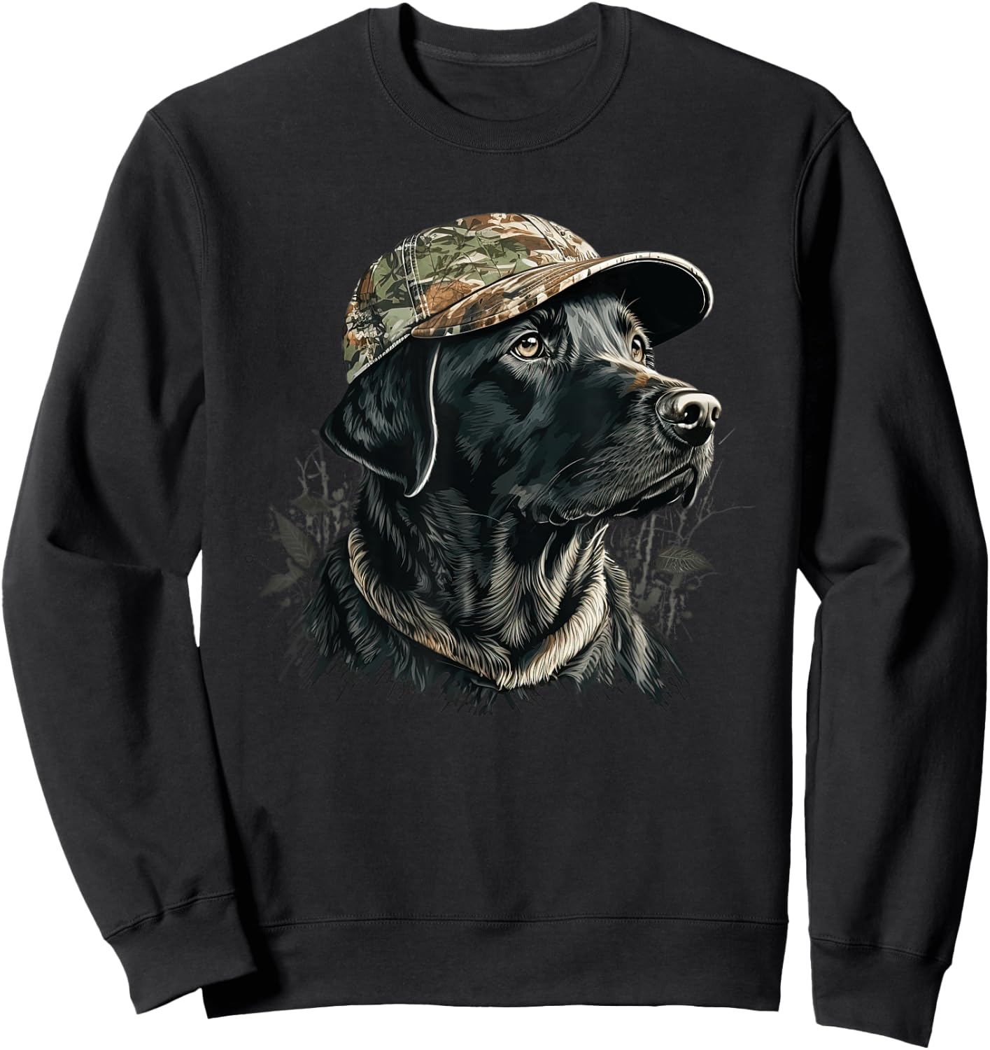 Labrador Duck Hunting Partner Camo Hat Waterfowl Hunter Dog Men Women Sweatshirt - Sweatshirt | Black