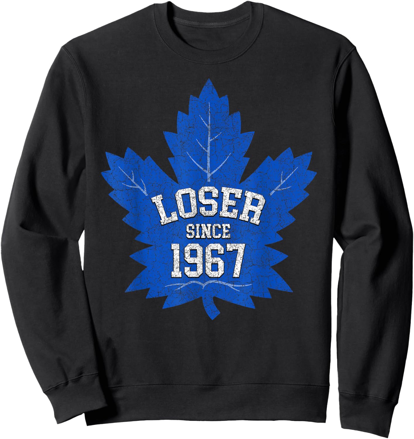Loser Since 1967 Maple Tree Leaves Blue Sweatshirt - Sweatshirt | Black