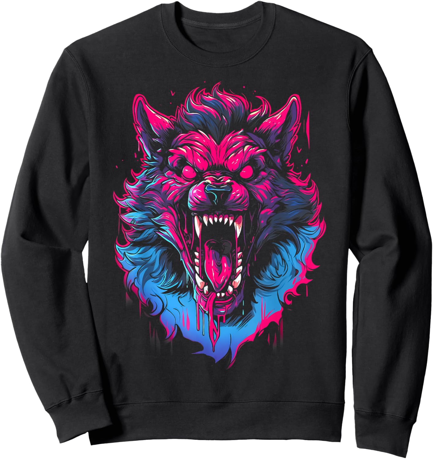 Horror Werewolf Head Halloween Mythology Wolf Shifter Lycan Sweatshirt - Sweatshirt | Black