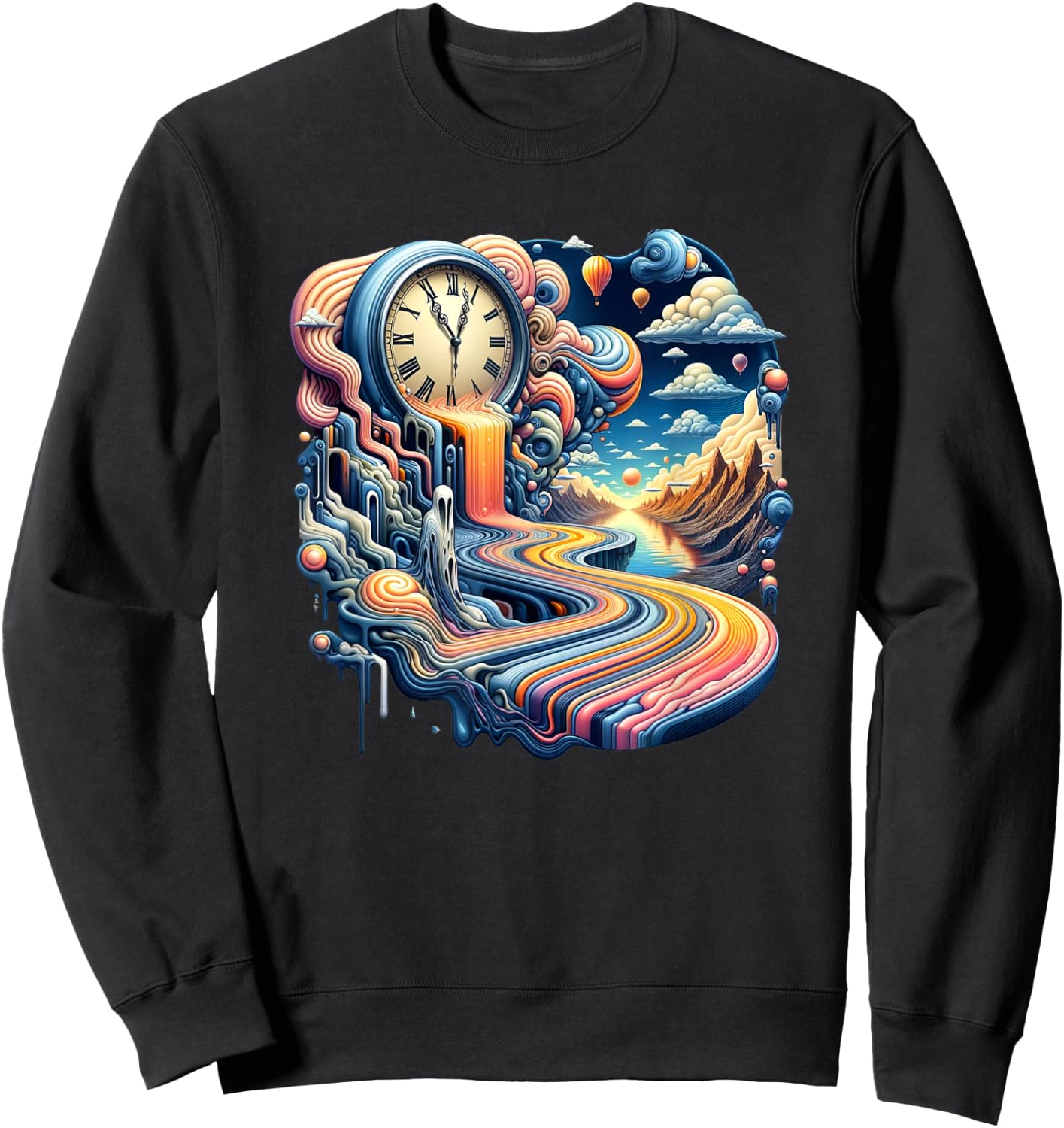 Surrealist Clocks Artwork Stunning Classic Artist Design Sweatshirt - Sweatshirt | Black