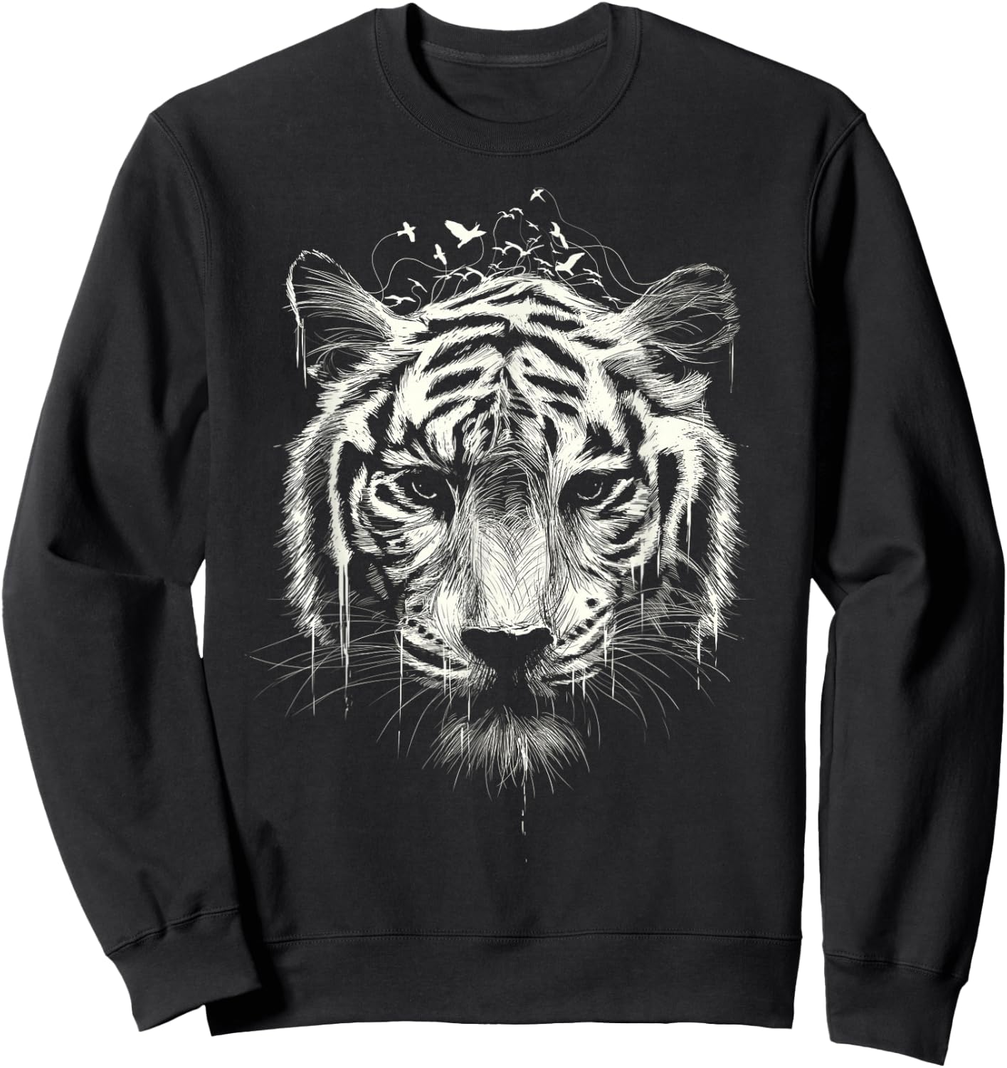 Bengal Tiger Graphic Nature Animal Wildlife Art Vintage Sweatshirt - Sweatshirt | Black