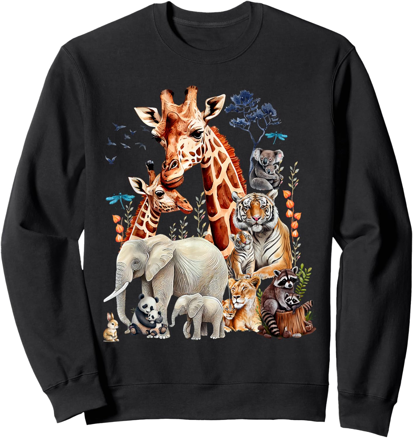 Zoo Animals Wildlife Birthday Party Animal Safari Jungle Sweatshirt - Sweatshirt | Black