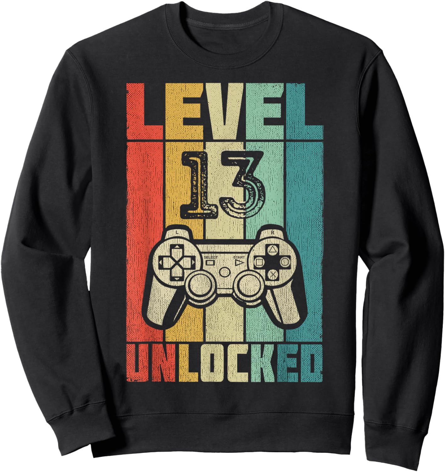 Level 13 Unlocked 13th Birthday Gift Sweatshirt - Sweatshirt | Black