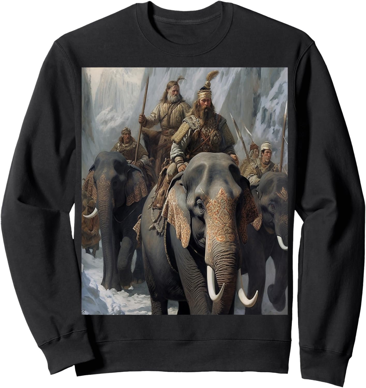 No. 2, History, General Hannibal and his Elephants Sweatshirt - Sweatshirt | Black