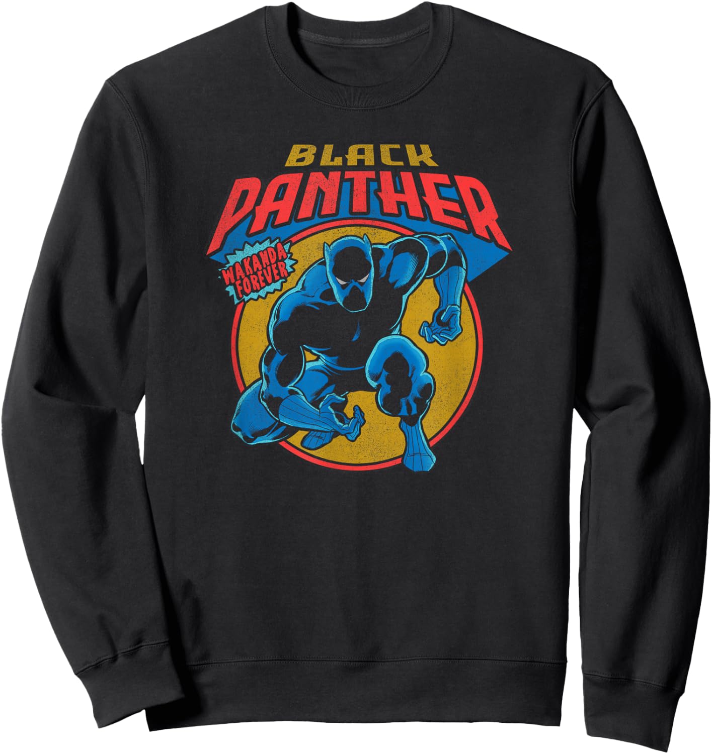 Marvel Avengers Vintage Black Panther Comic Wakanda Forever Sweatshirt - Sweatshirt | Black