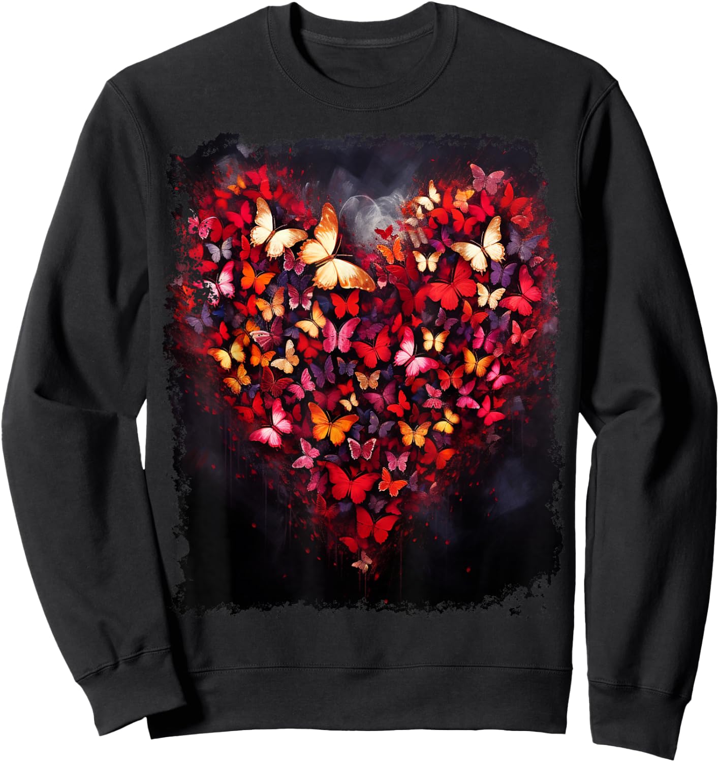 Butterfly Valentines Day Sweatshirt - Sweatshirt | Black