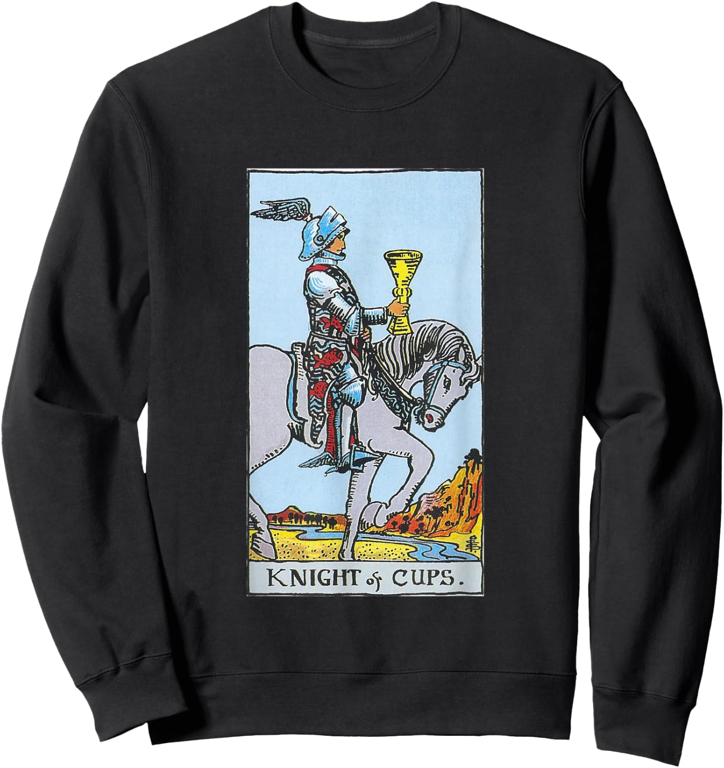 Knight of Cups Shirt King of Cups Tarot Card Sweatshirt - Sweatshirt | Black