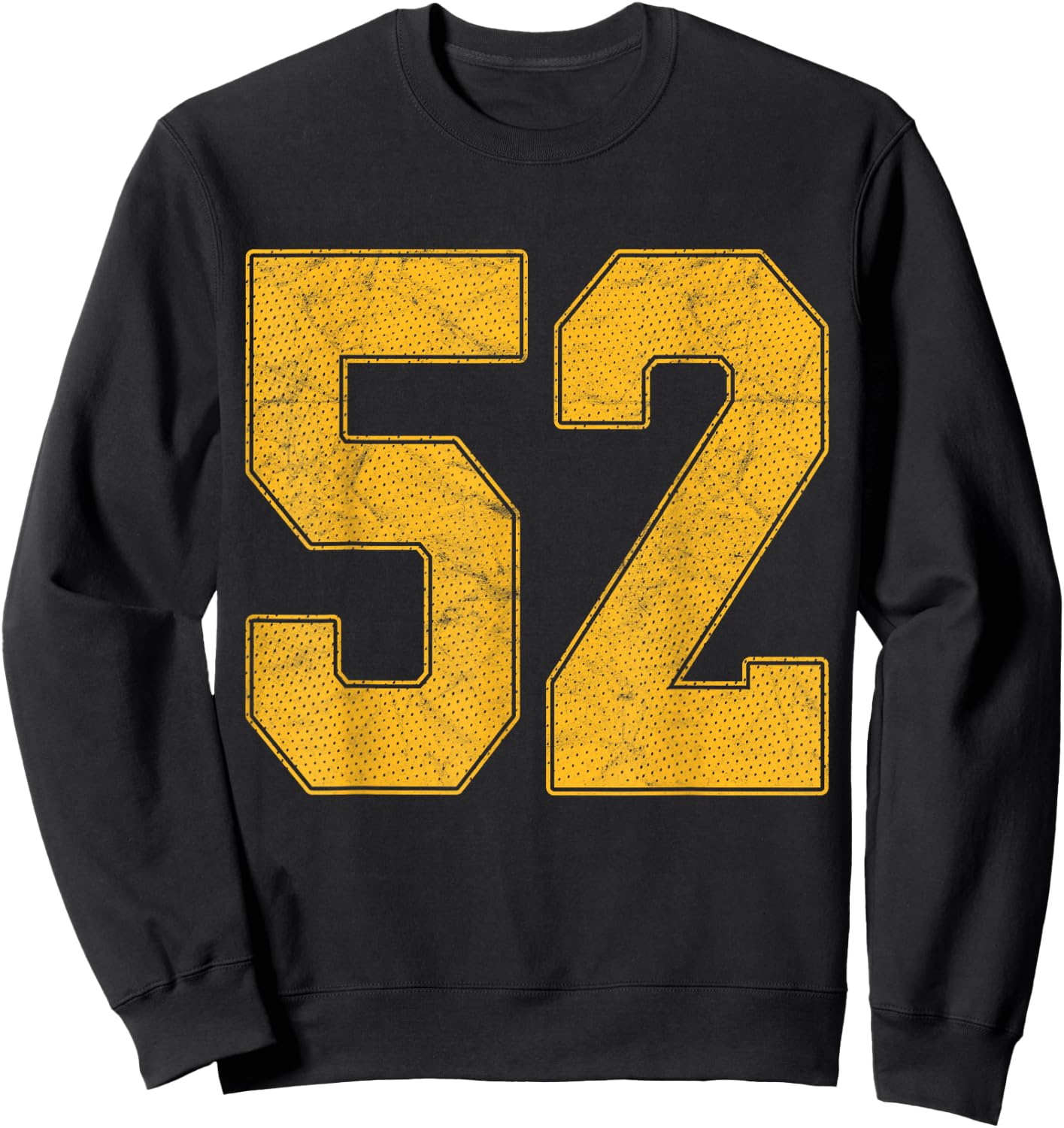 Number 52 Numbered Uniform Sports Team Jersey 52nd Birthday Sweatshirt - Sweatshirt | Black