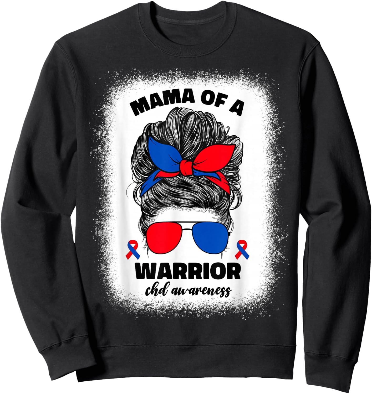 Mama of a Warrior CHD Congenital Heart Defect Awareness CHD Sweatshirt - Sweatshirt | Black