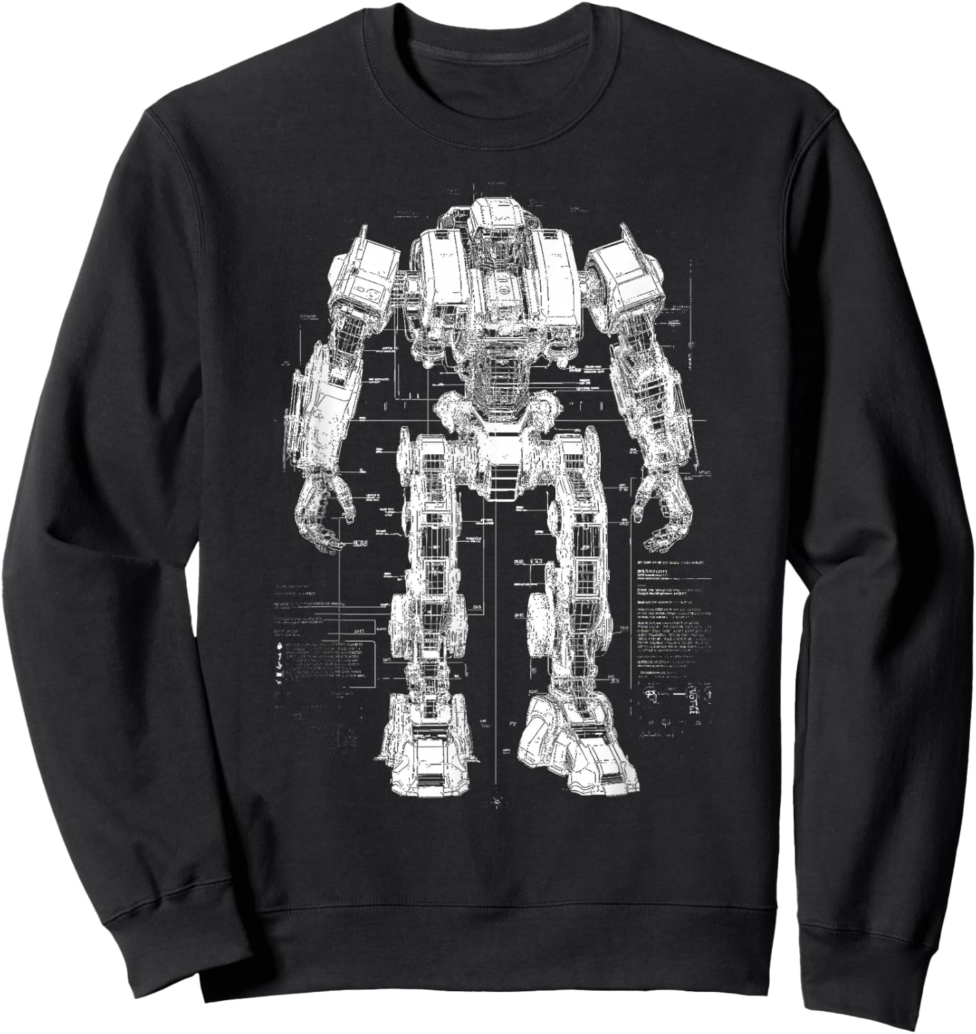 Mech Robot Design/Sketch/Drawing Sweatshirt - Sweatshirt | Black