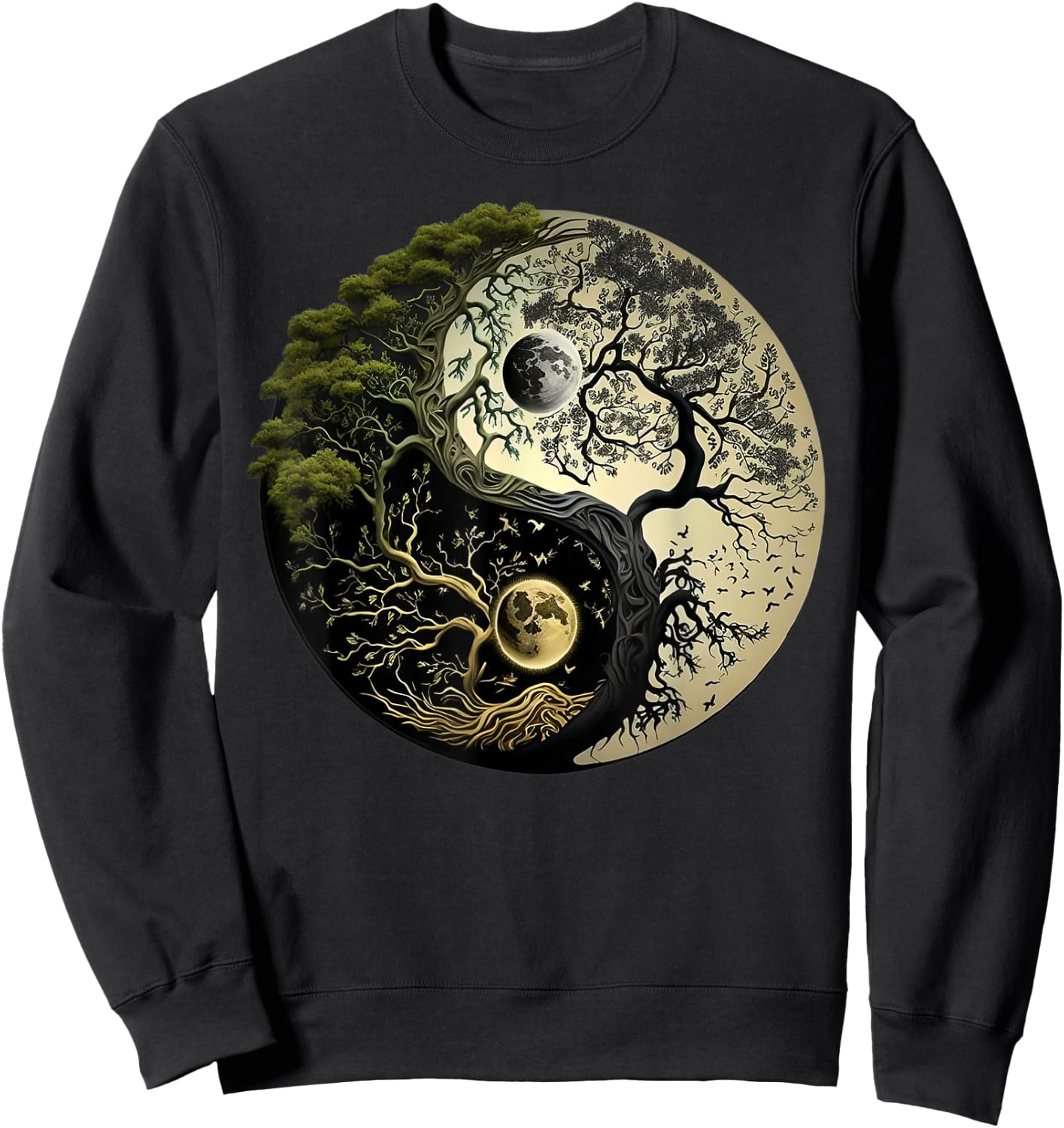 Yin Yang Tree of Life Funny Sweatshirt - Sweatshirt | Black