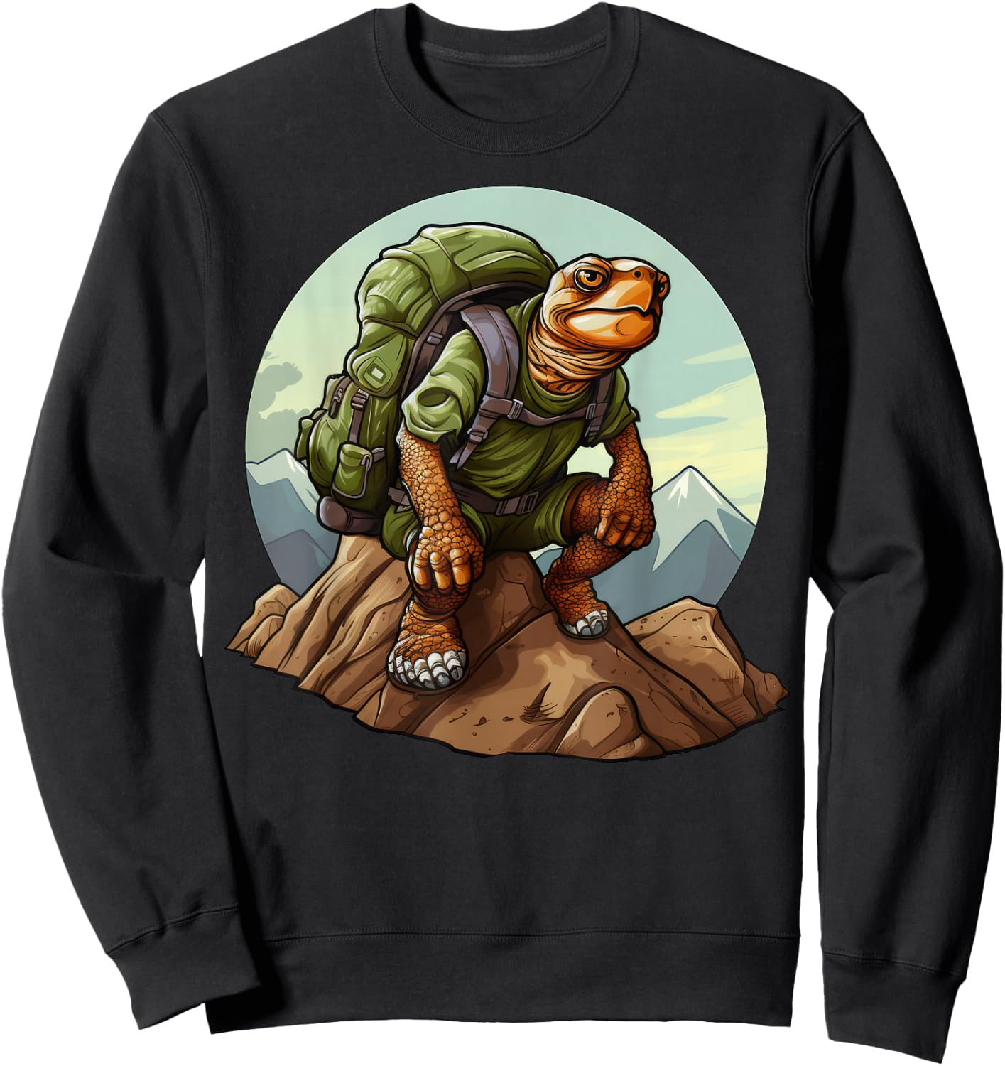 Tortoise Mountaineering / Hiking Turtles Sweatshirt - Sweatshirt | Black