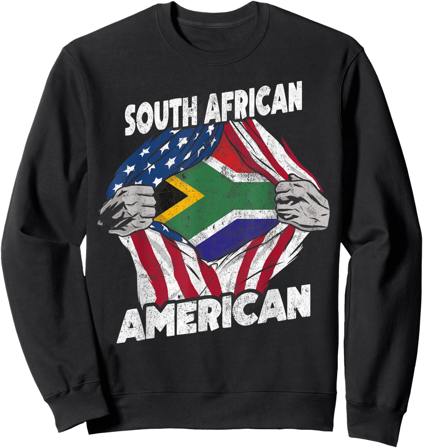 South African And American Flag South Africa Proud Sweatshirt - Sweatshirt | Black