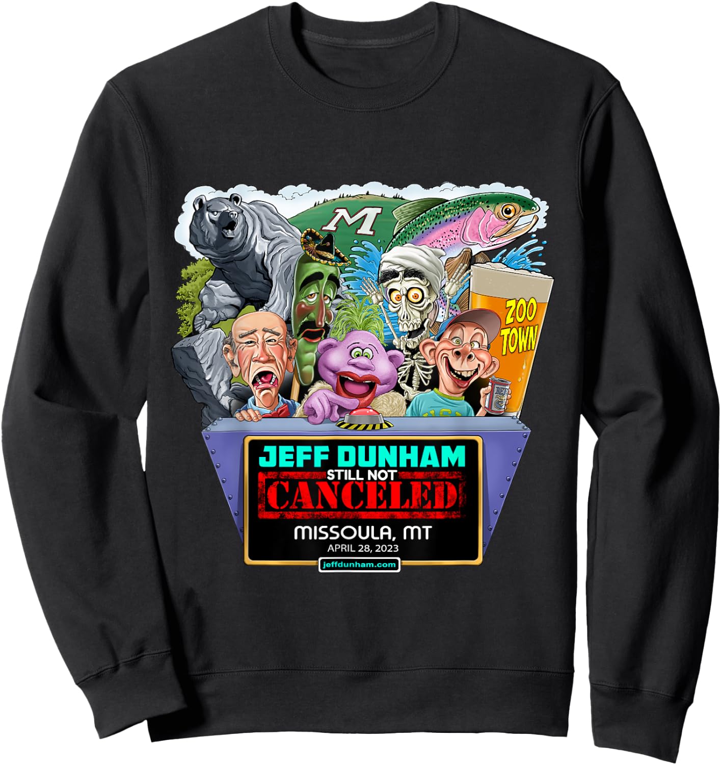 Jeff Dunham Missoula, MT (2023) Sweatshirt - Sweatshirt | Black
