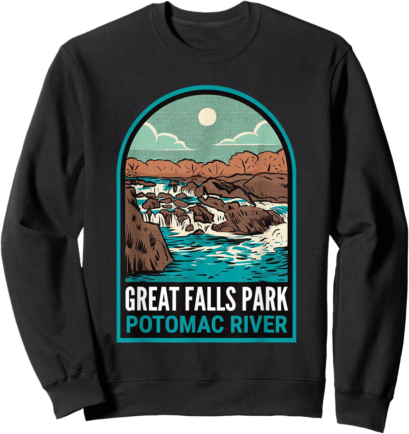 Great Falls Park Virginia Maryland Sweatshirt - Sweatshirt | Black