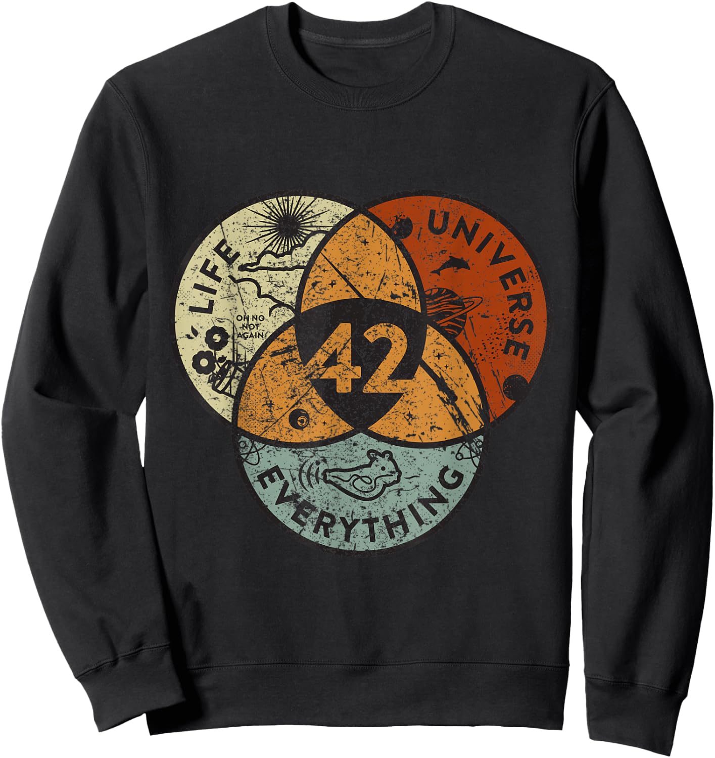 Venn Diagram Life The Universe And Everything - 42 Life Sweatshirt - Sweatshirt | Black