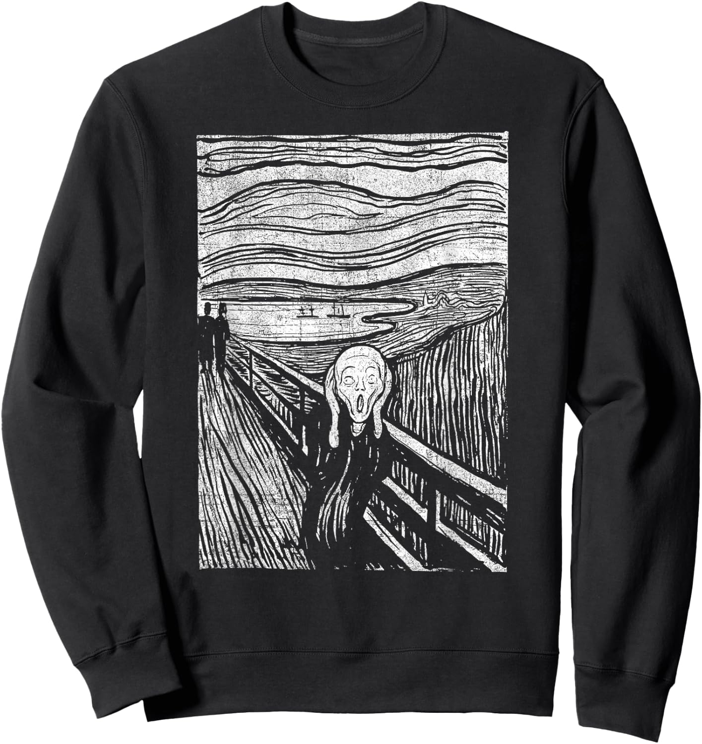 The Scream Famous Art by Munch Artist Painting Vintage Sweatshirt - Sweatshirt | Black