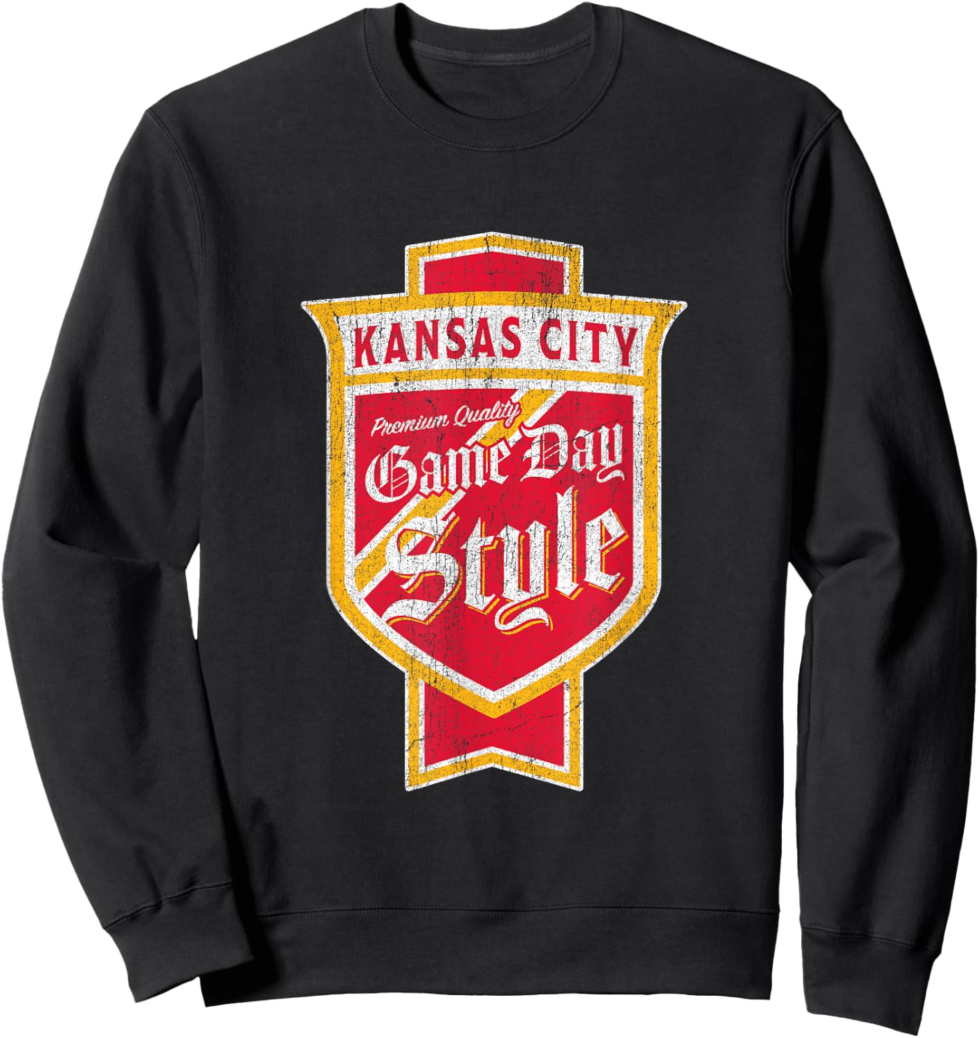 Faded Kansas City Beer Label - Cowtown City Pride Sweatshirt - Sweatshirt | Black