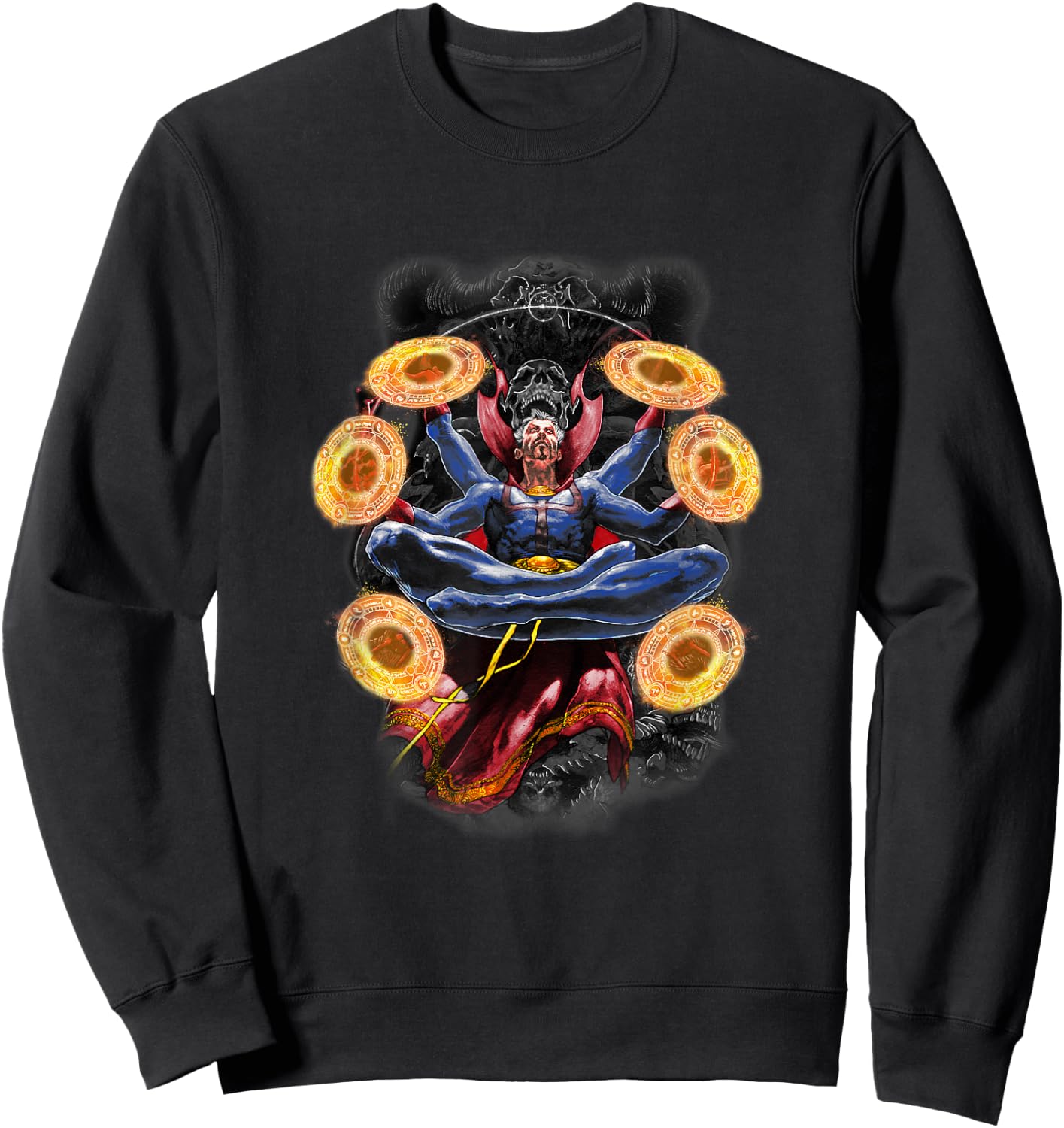 Marvel Comics Retro Classic Dr. Strange Dark Multi-Arms Epic Sweatshirt - Sweatshirt | Black