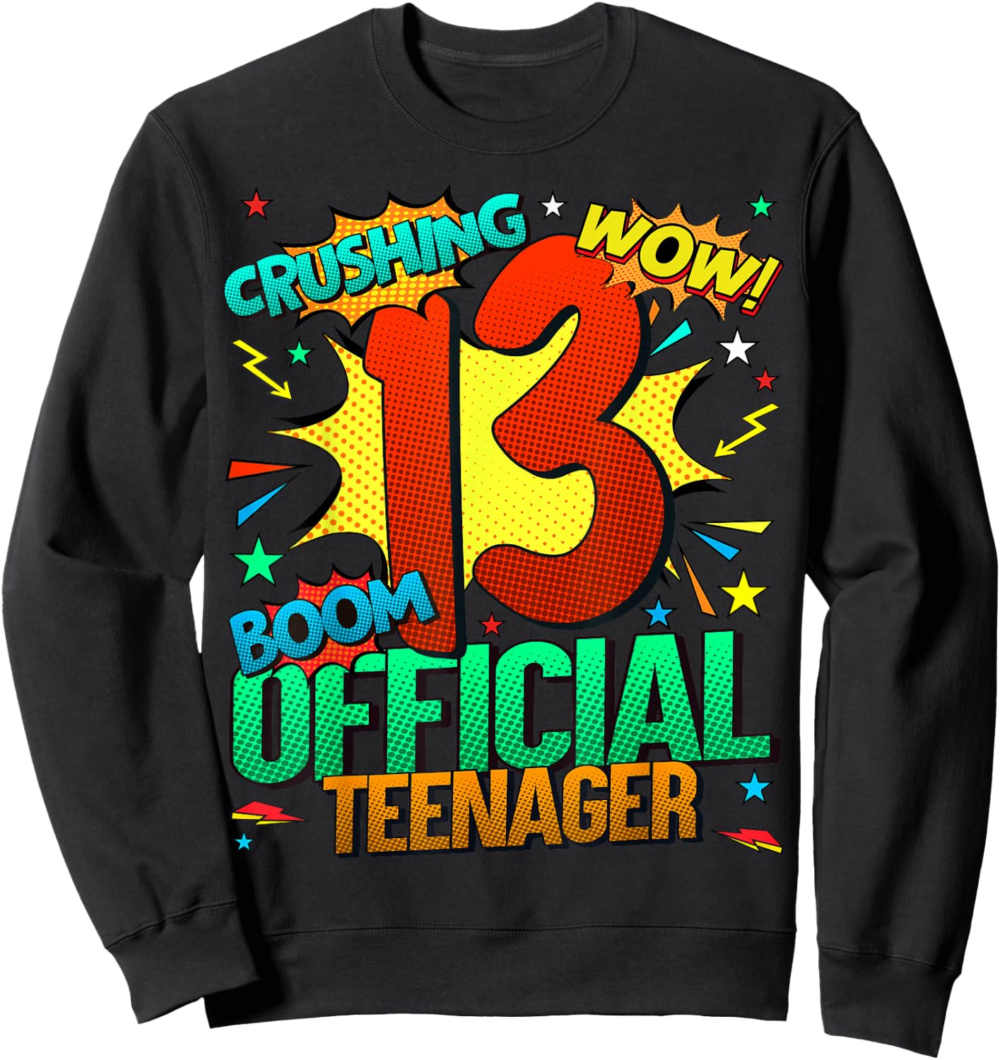 Official Teenager 13th Birthday Comic Awesome Since 2010 Sweatshirt - Sweatshirt | Black