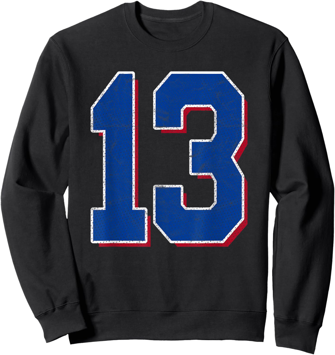 Number 13 Numbered Uniform Sports Team Jersey 13th Birthday Sweatshirt - Sweatshirt | Black