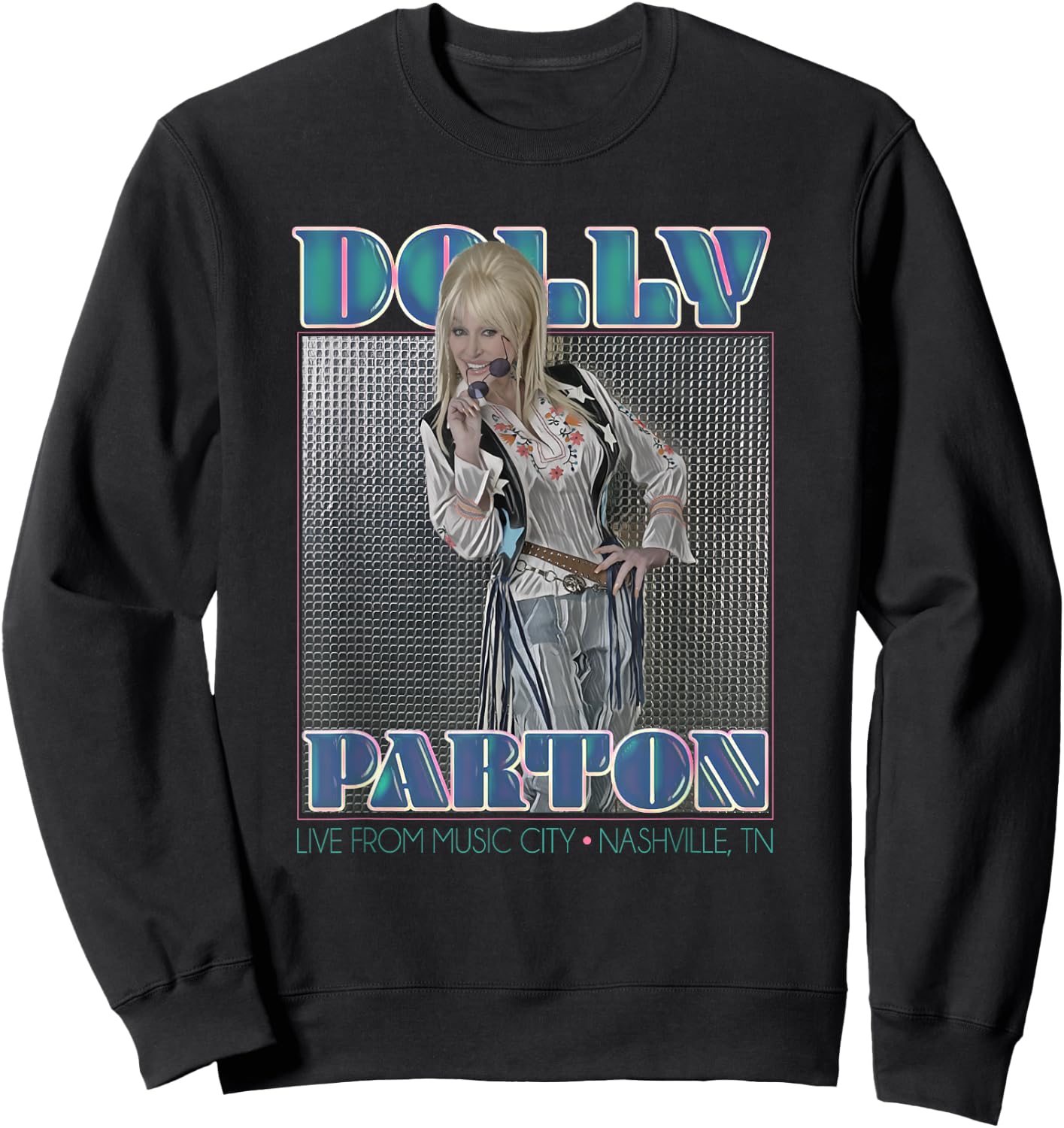Dolly Parton Disco , Men's Black Short Sleeve Modern Letter Print , Small Sweatshirt - Sweatshirt | Black