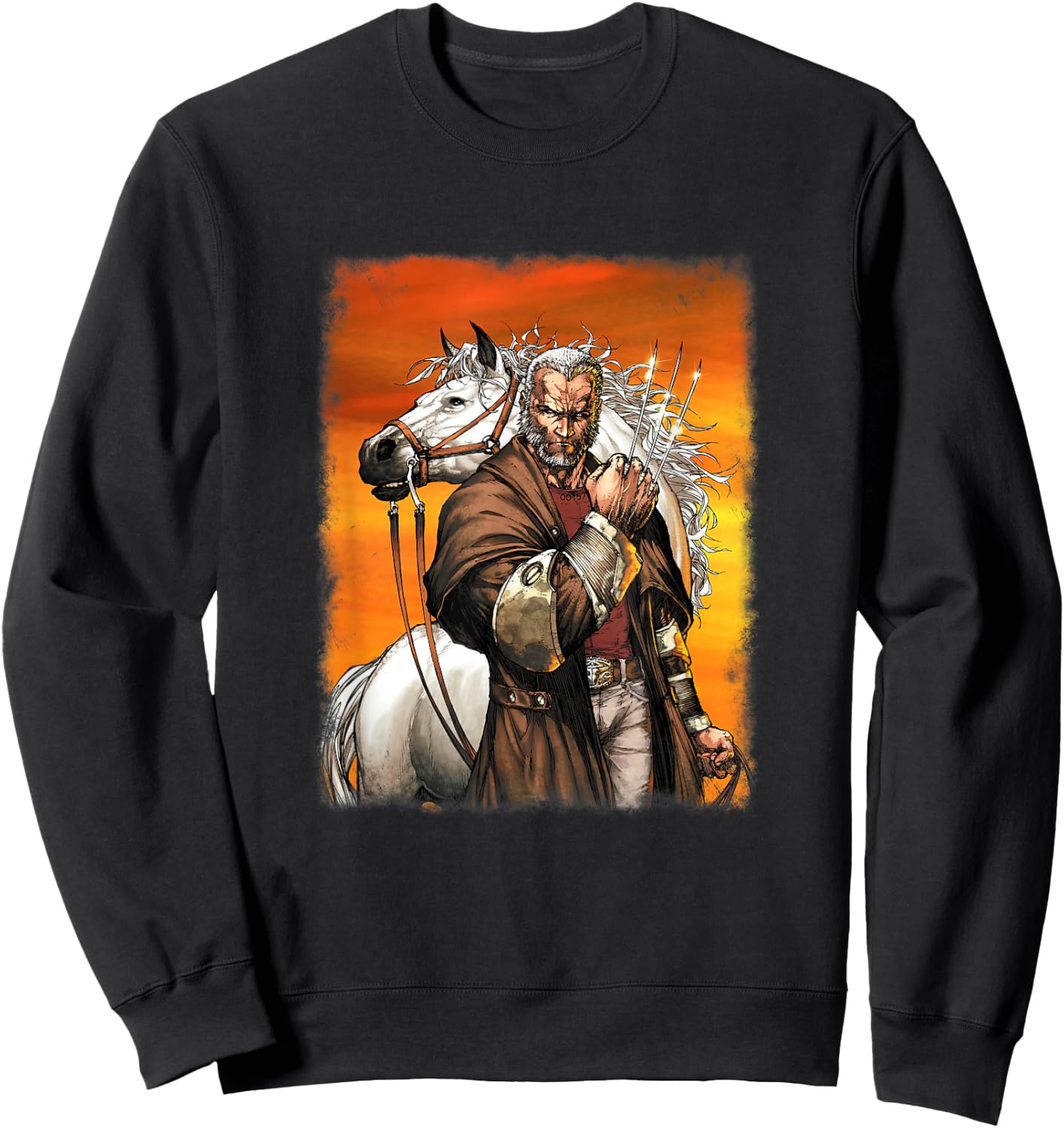 Marvel X-Men Old Man Logan & His Horse Vintage Poster Sweatshirt - Sweatshirt | Black