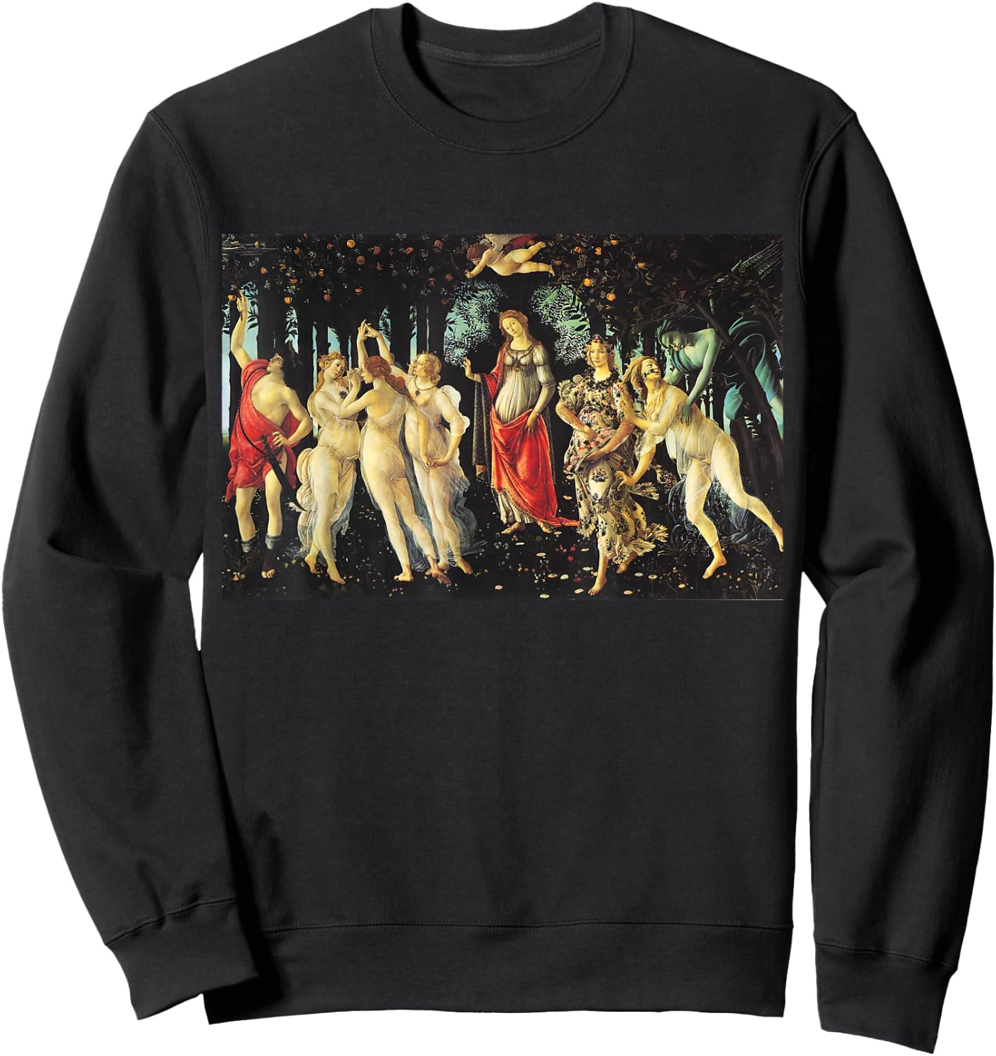The Spring (Primavera) by Sandro Botticelli Sweatshirt - Sweatshirt | Black