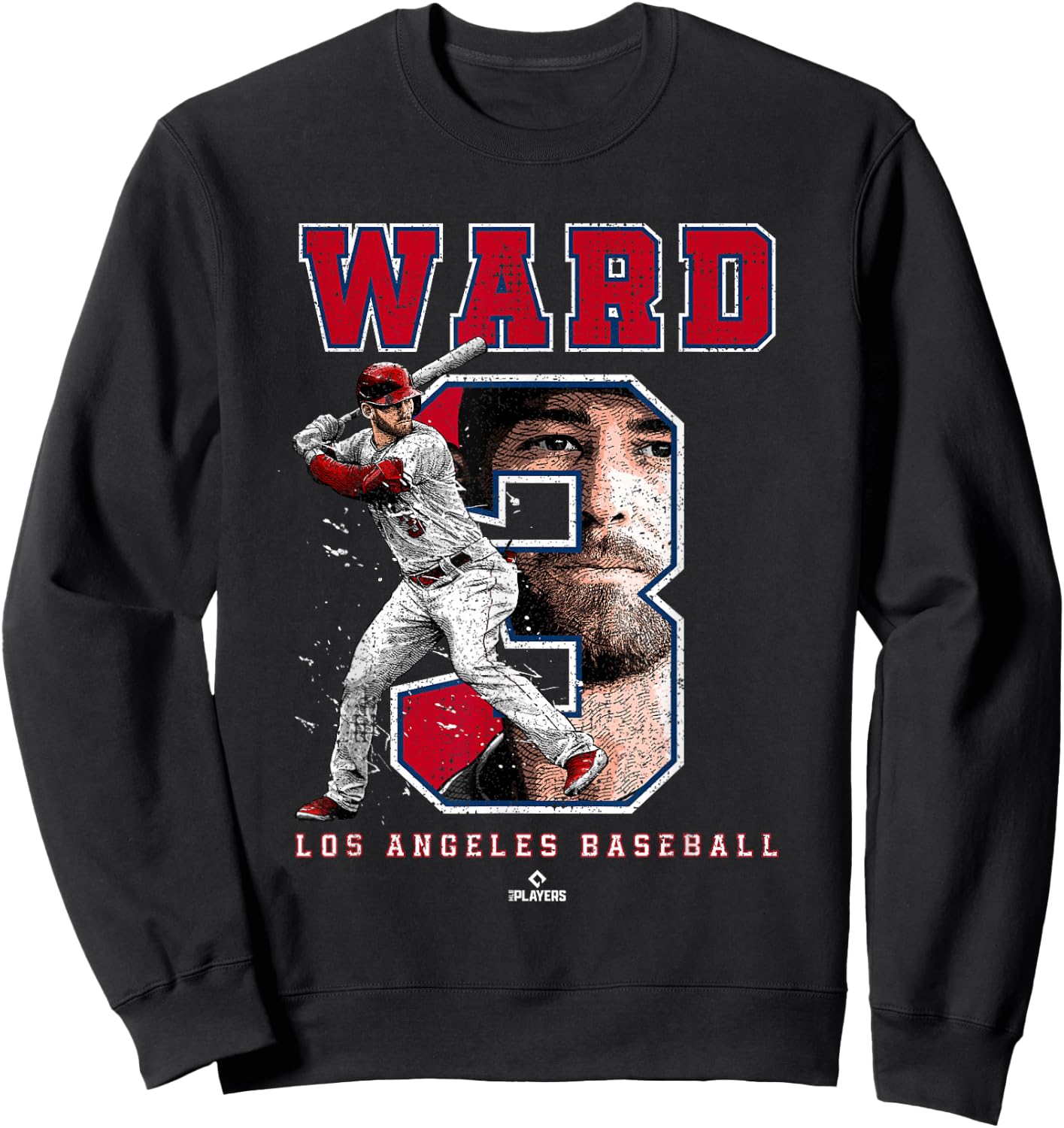 Number and Portrait Taylor Ward Los Angeles MLBPA Sweatshirt - Sweatshirt | Black
