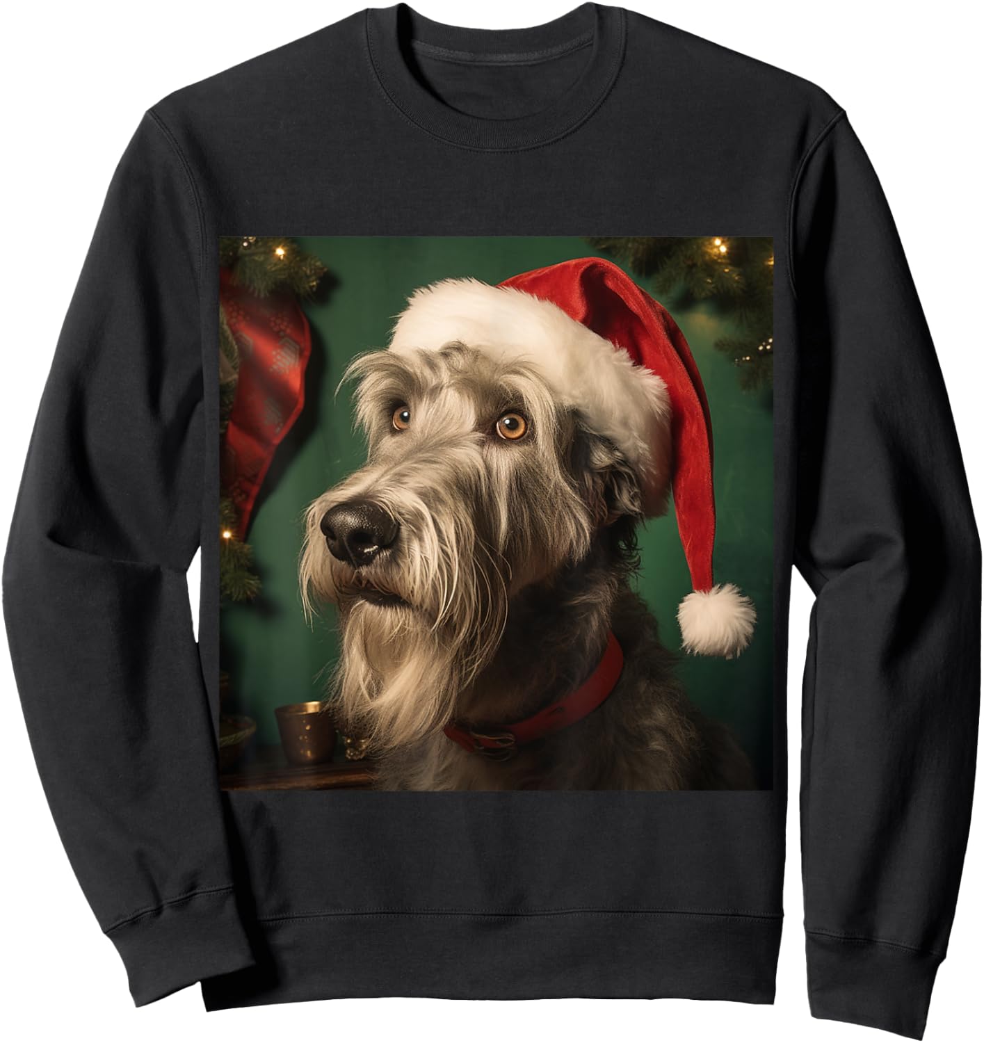 Christmas Irish Wolfhound - Irish Wolfhound Christmas Sweatshirt - Sweatshirt | Black